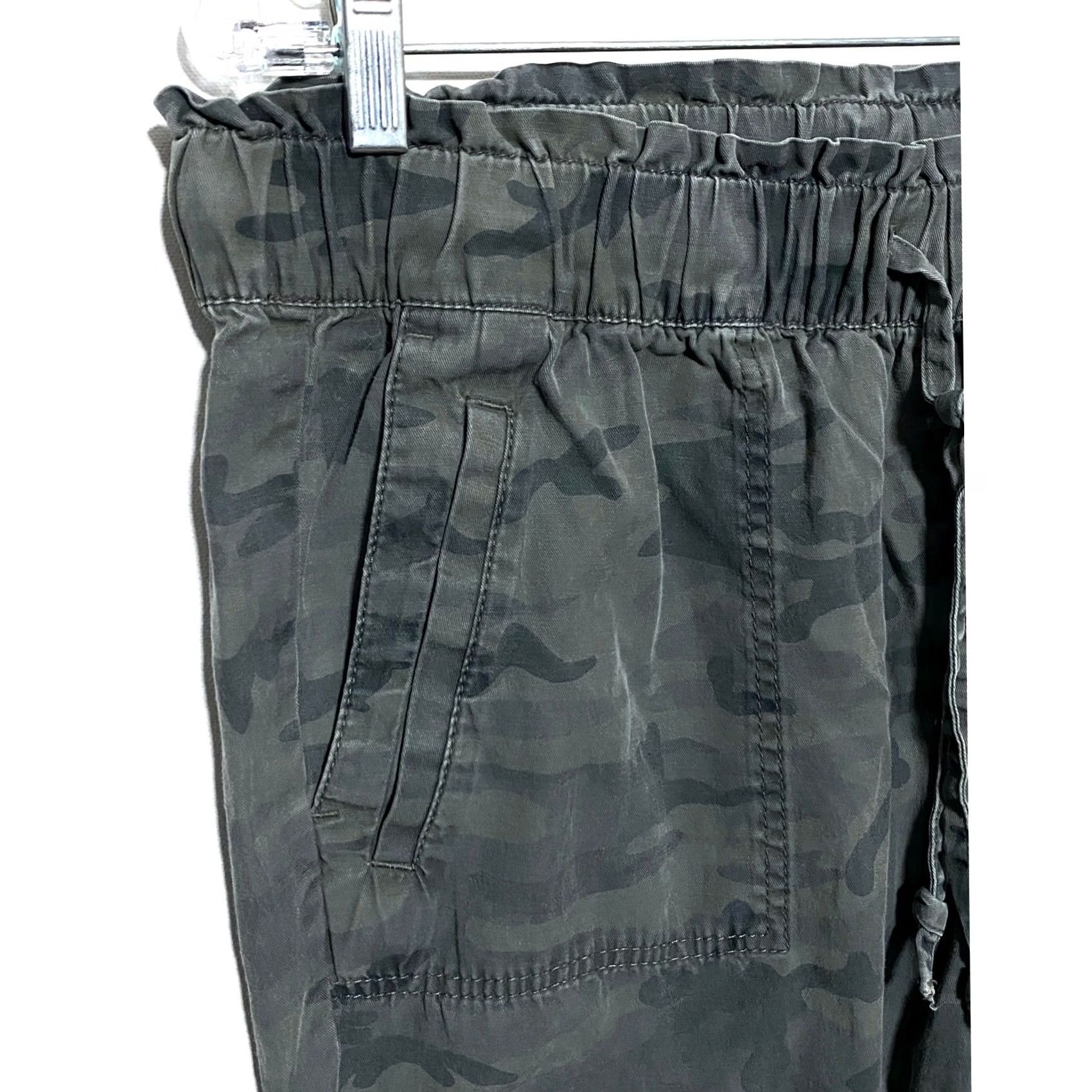 Loft Loft Camouflage High Rise Joggers Green Pull On Drawstring Womens L Size 36" / US 14 / IT 50 - 4 Thumbnail