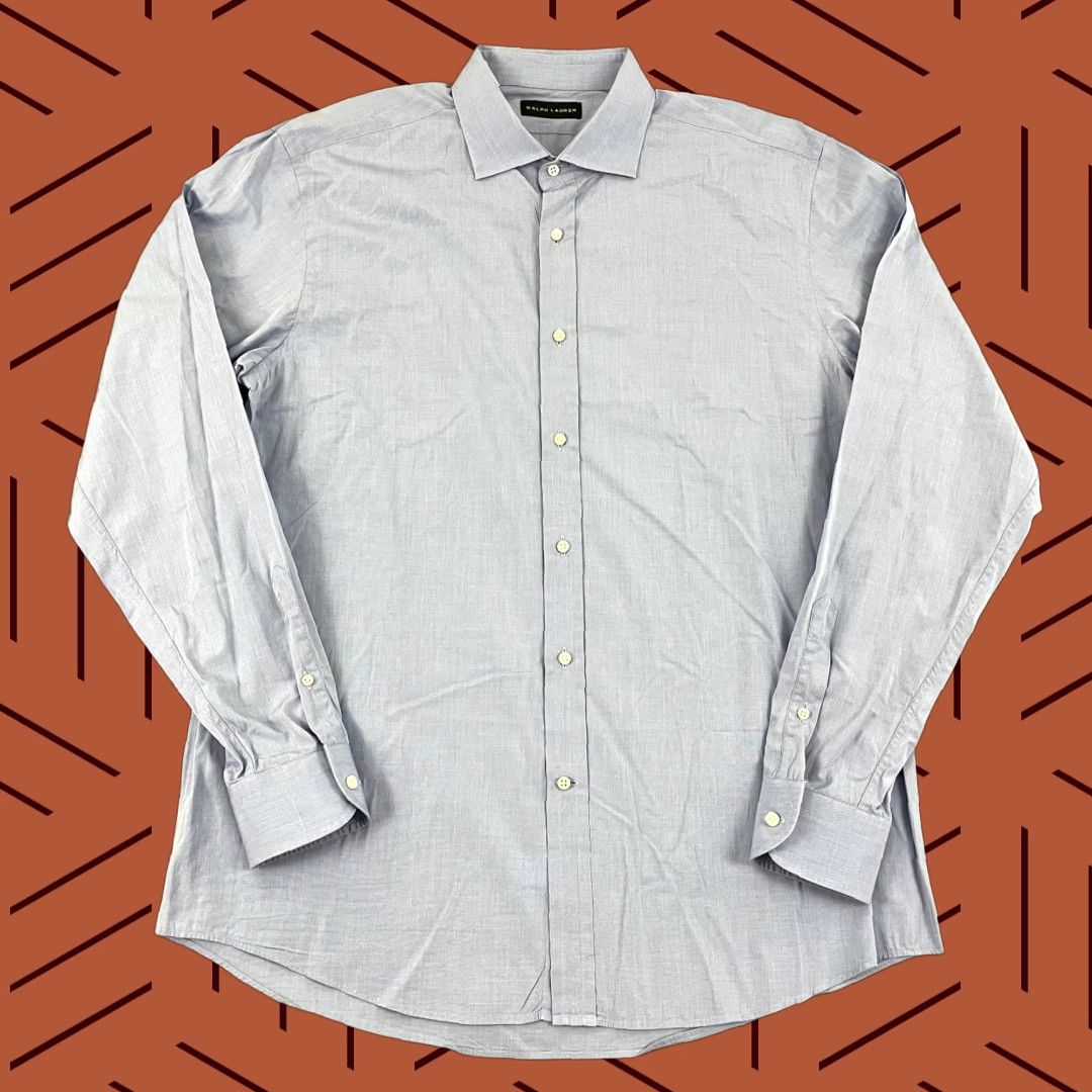 Ralph Lauren Ralph Lauren Black Label Shirt Mens 17 Blue Dress Shirt Cotton Button Up Preppy Size 46R - 1 Thumbnail