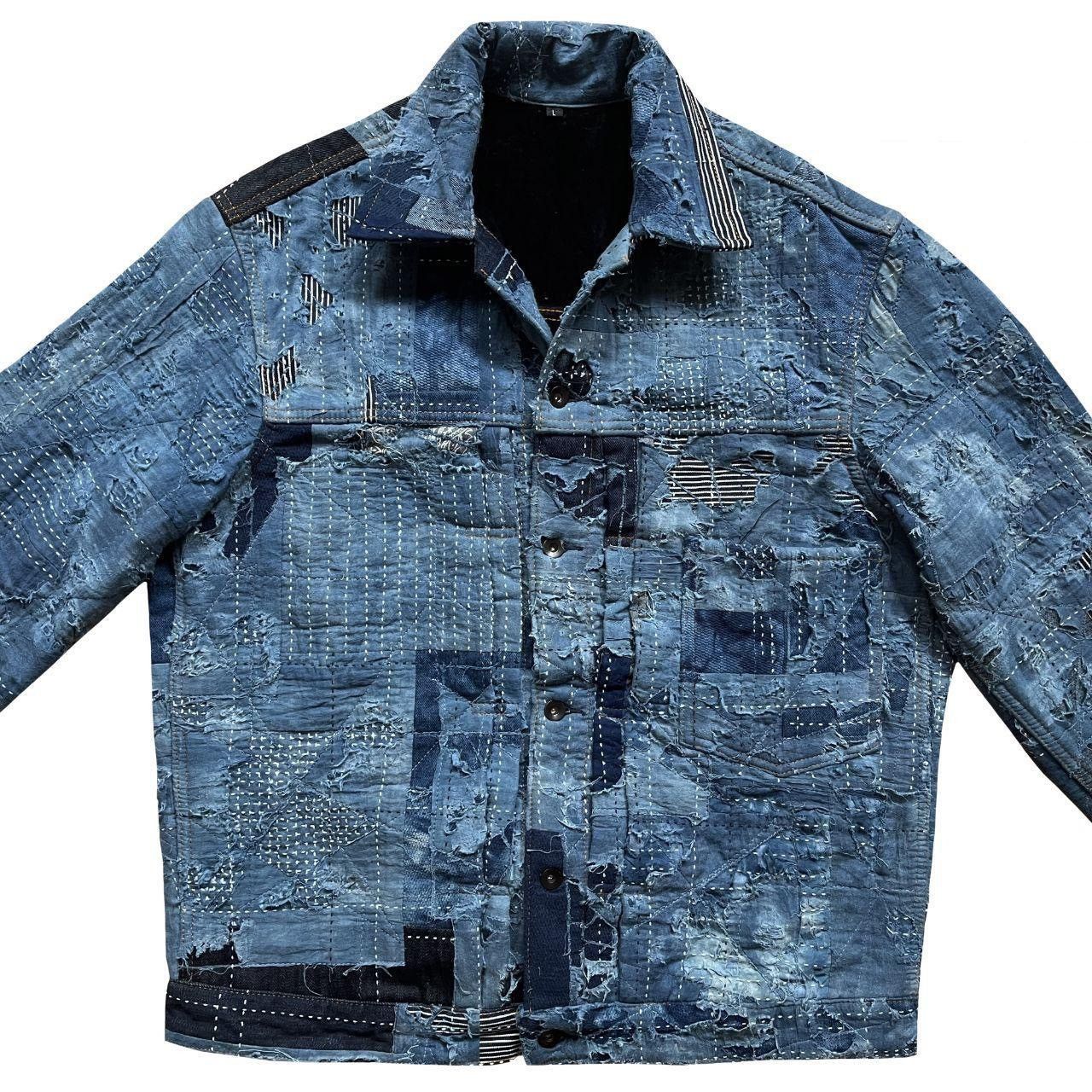 Kapital Indigo Boro Sashiko Denim Jacket Size US L / EU 52-54 / 3 - 4 Thumbnail