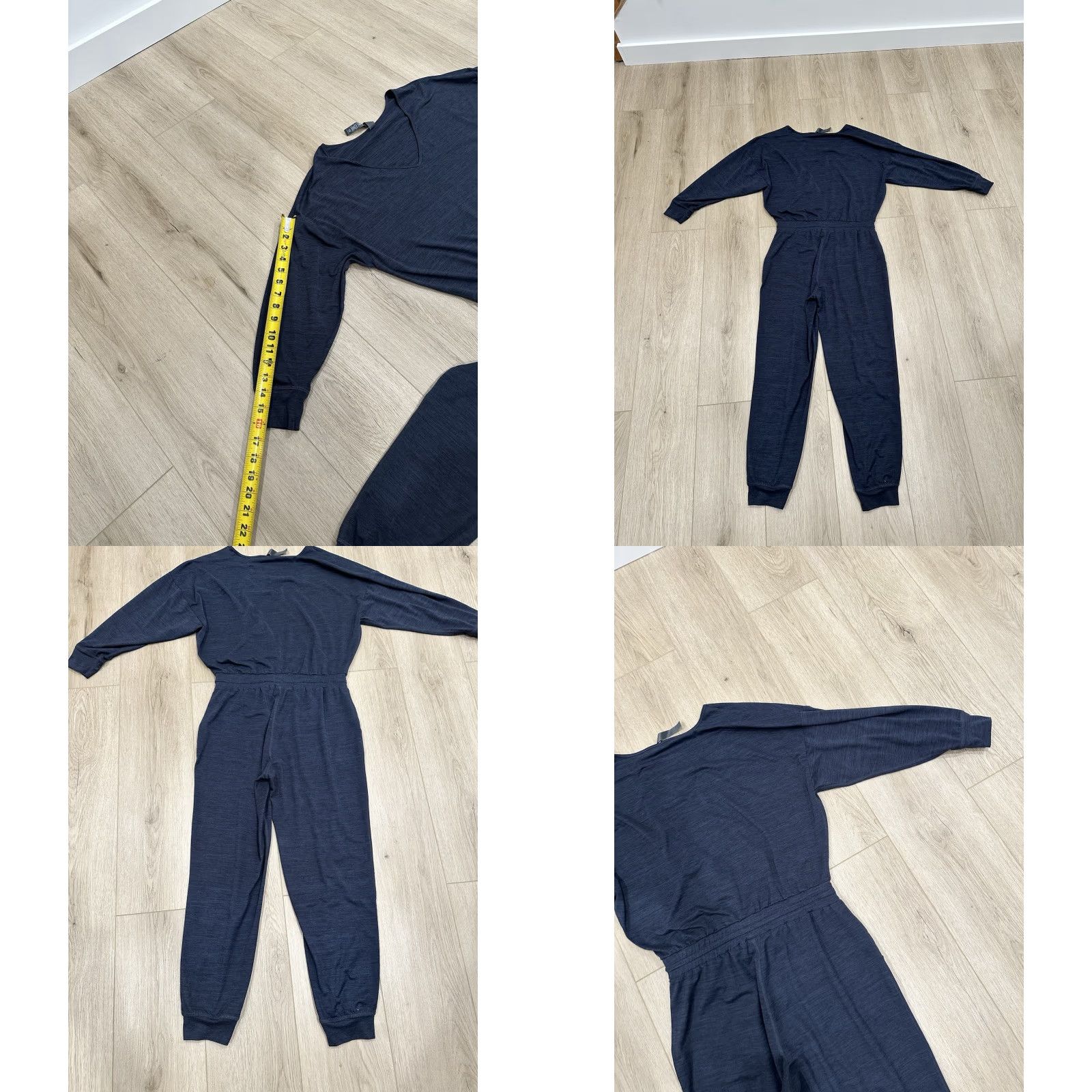 Vuori Vuori Lux Long-Sleeve Romper in Midnight Heather Blue Jumpsuit S Blue Women One-Piece Regular Size S Mens? No gender specified Size 28" / US 6 / IT 42 - 9 Thumbnail