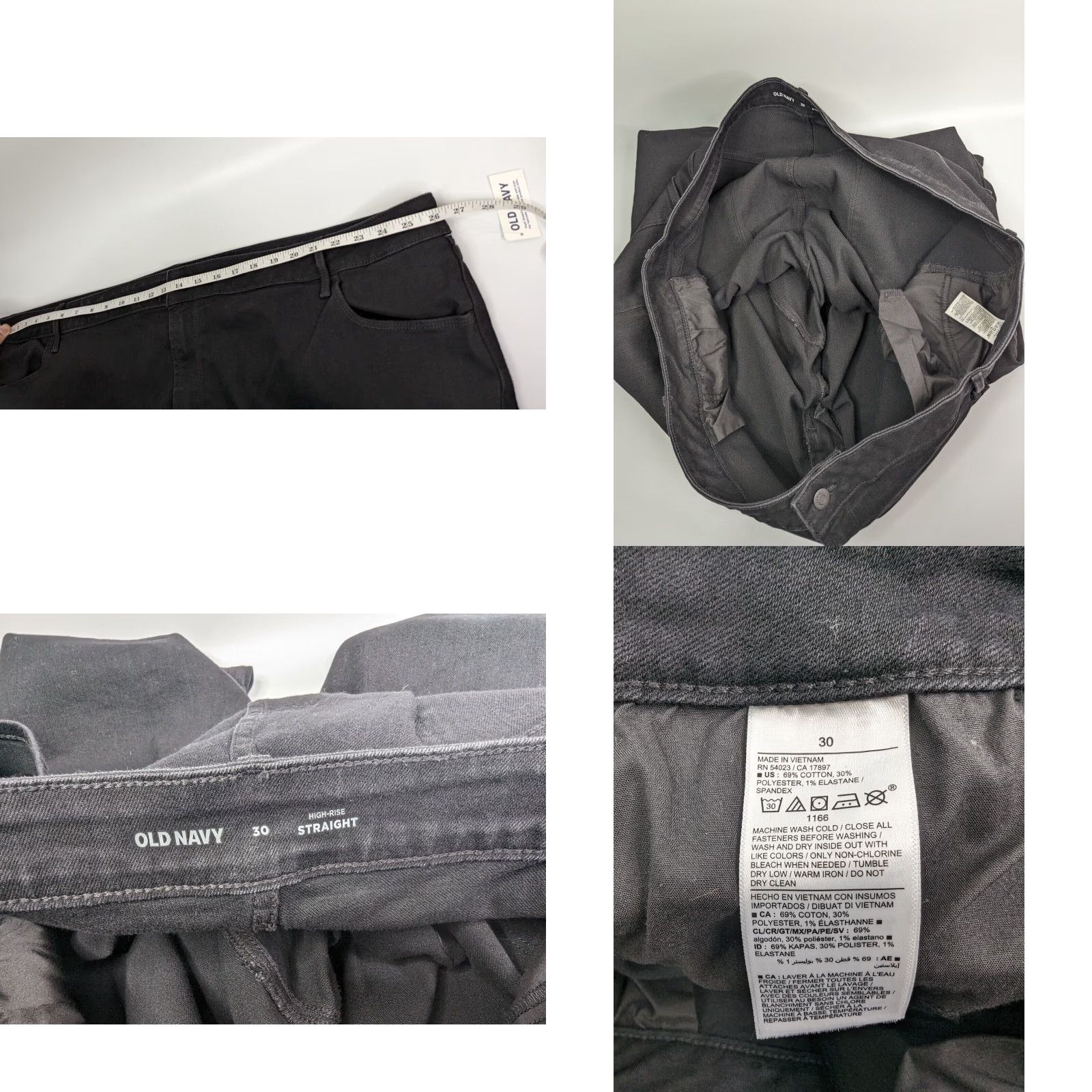 Old Navy Old Navy Jeans Black 30 Women's High Rise Straight Leg Denim 5-Pocket Regular Size 30 Stretch Size 30" / US 8 / IT 44 - 8 Thumbnail