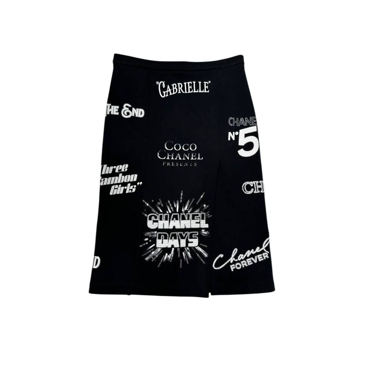 Chanel Chanel 2021 Logo Symbols Skirt - Size 38 Size 27" / US 4 / IT 40 - 2 Thumbnail