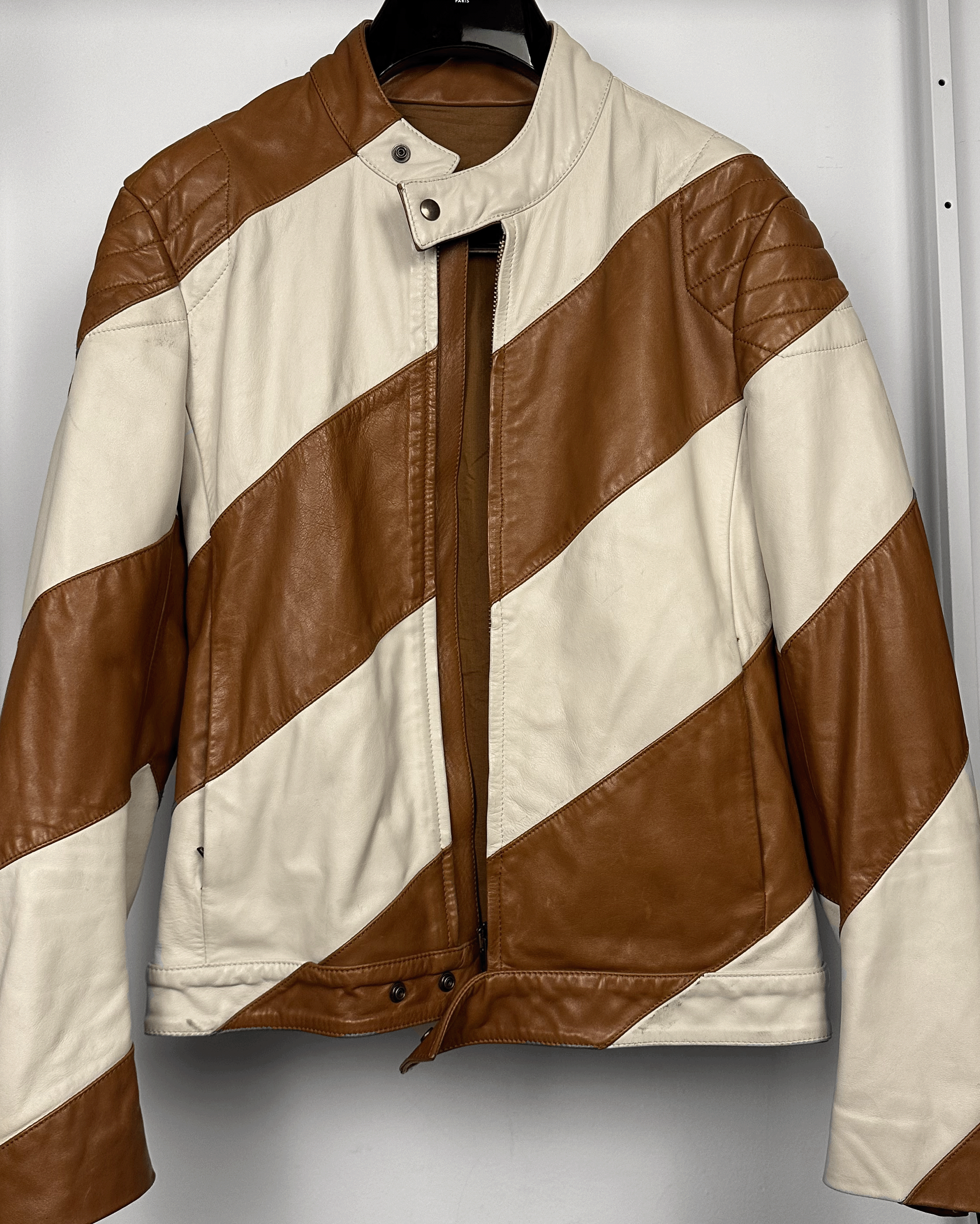 Maison Margiela Maison Margiela Sample Two Tone Leather Biker Jacket Size US M / EU 48-50 / 2 - 5 Thumbnail