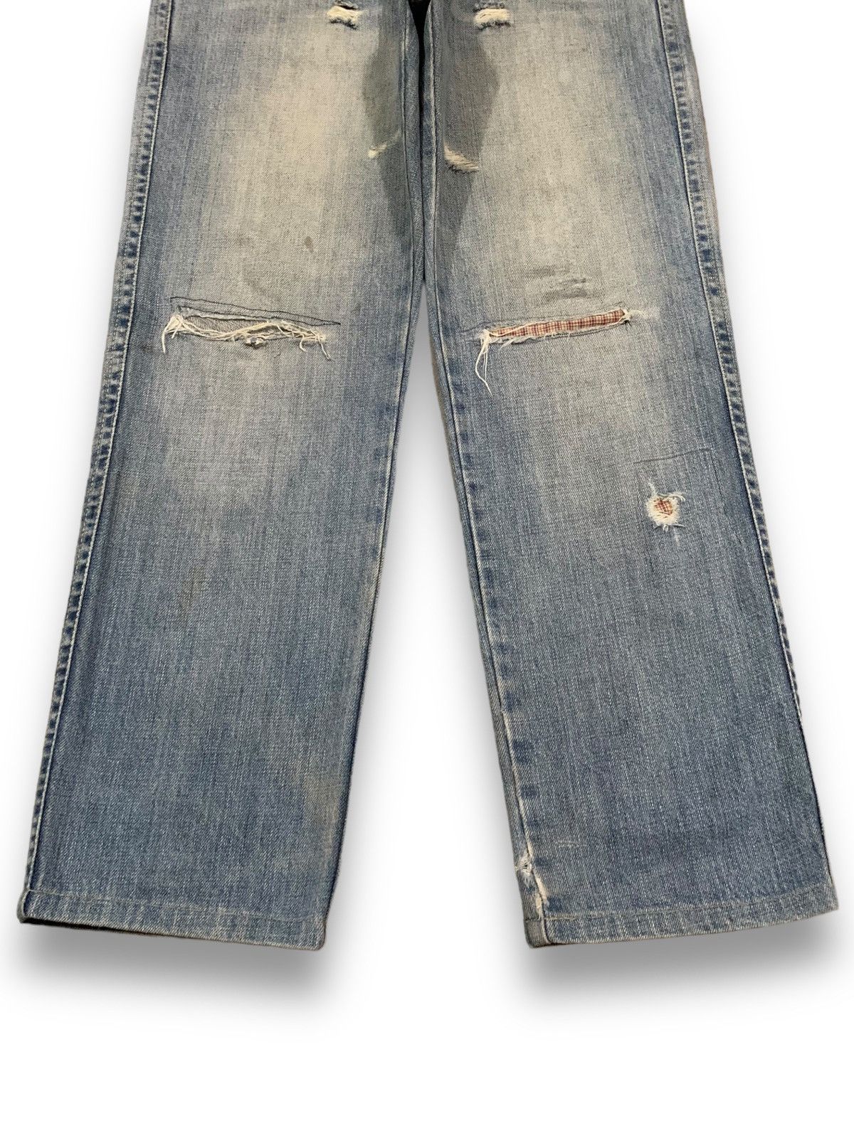 Beams Plus Vintage Japanese Brand Beams Patched Distressed Grunge Jeans Size US 29 - 6 Thumbnail