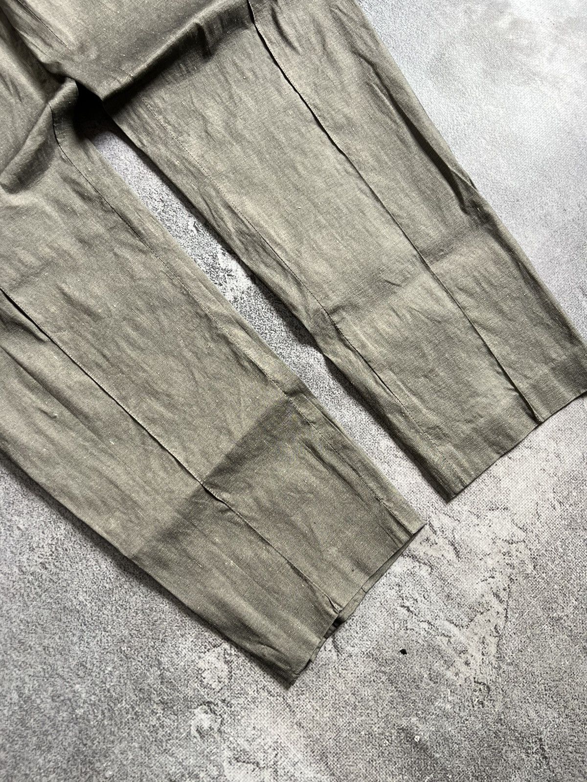 Annette Gortz Vintage Annette Gortz Linen Pants Sz 38 Khaki Green Tapered Size 26" / US 2 / IT 38 - 3 Thumbnail