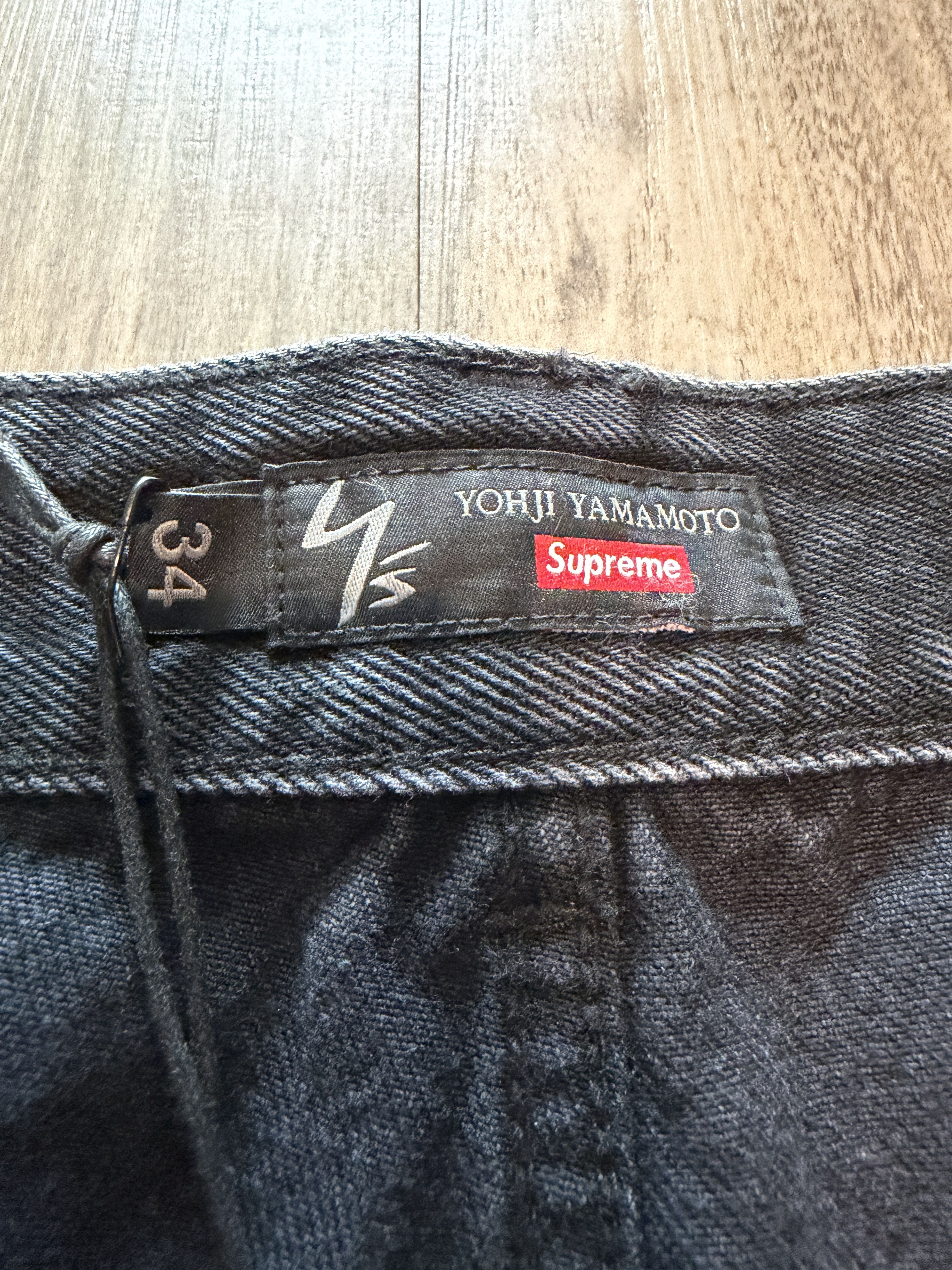 Supreme × Yohji Yamamoto Supreme x Y's Denim Utility Cargo Pant Jeans Black Size US 34 / EU 50 - 7 Thumbnail
