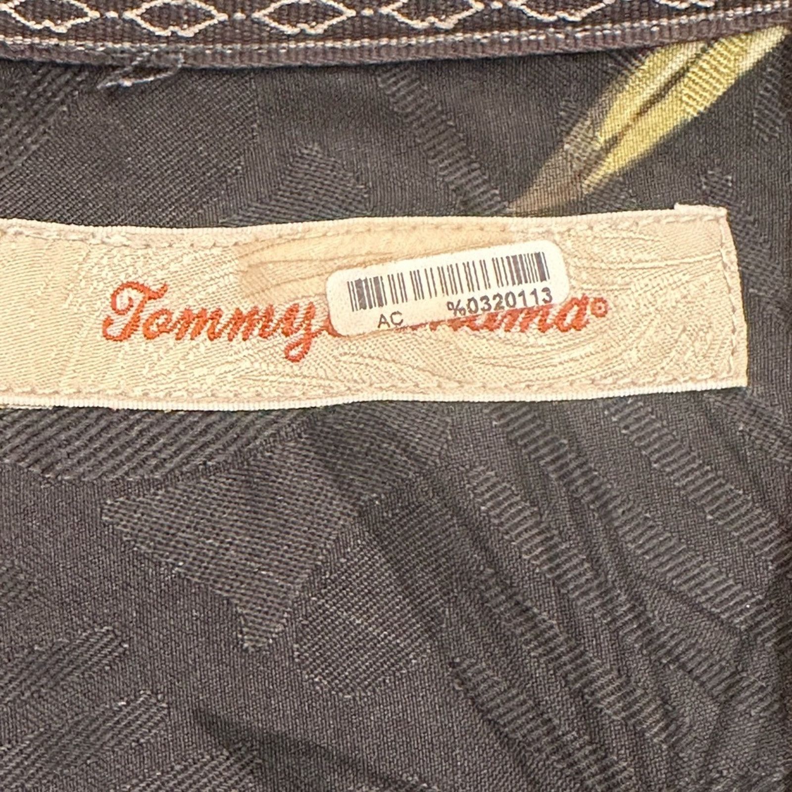 Tommy Bahama Tommy Bahama Large Black Silk Short Sleeve Shirt Bamboo Size US L / EU 52-54 / 3 - 4 Thumbnail
