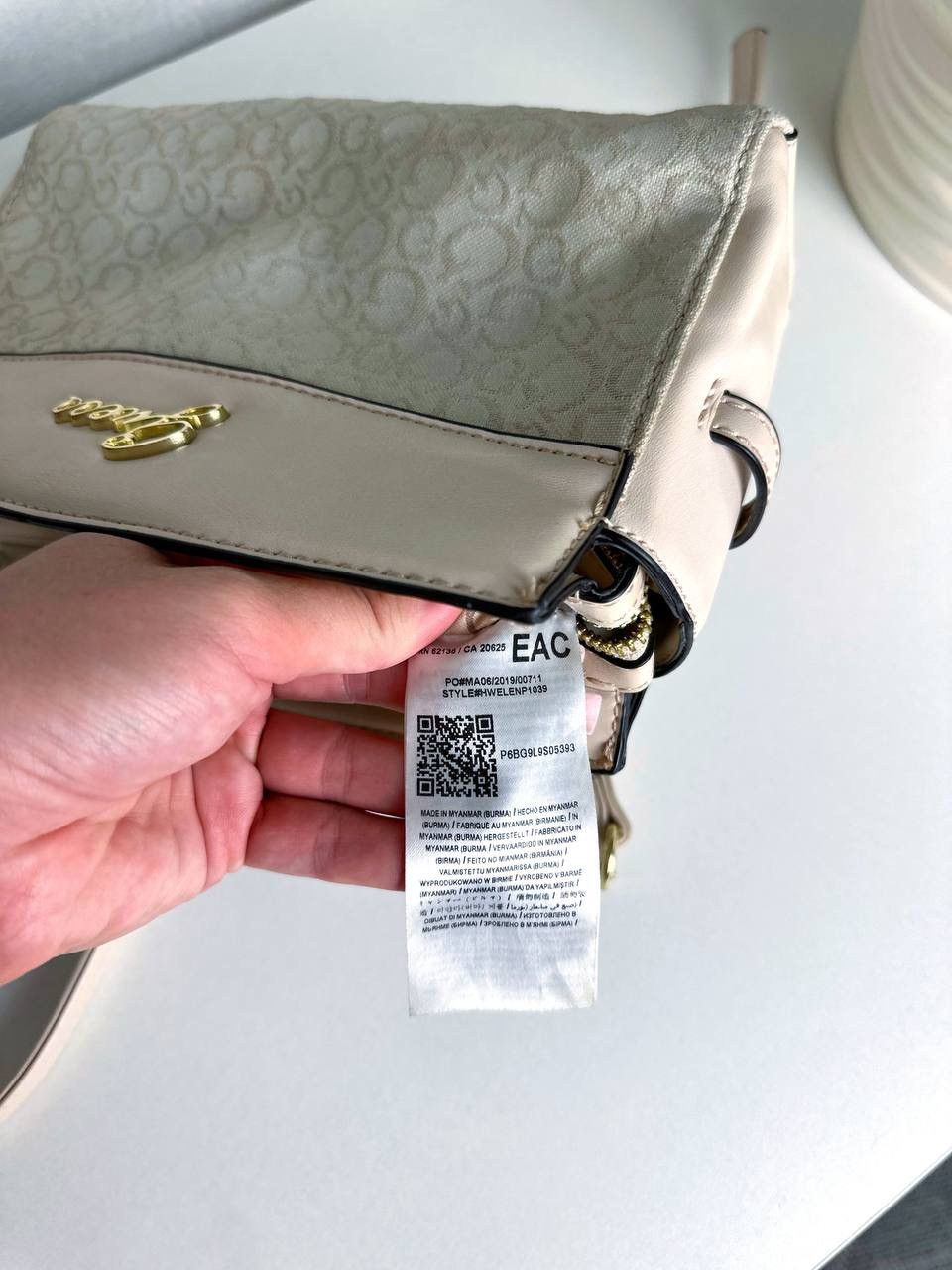 Guess Guess Mini Monogram Crossbody Bag - Canvas & Gold Chain Size ONE SIZE - 3 Thumbnail