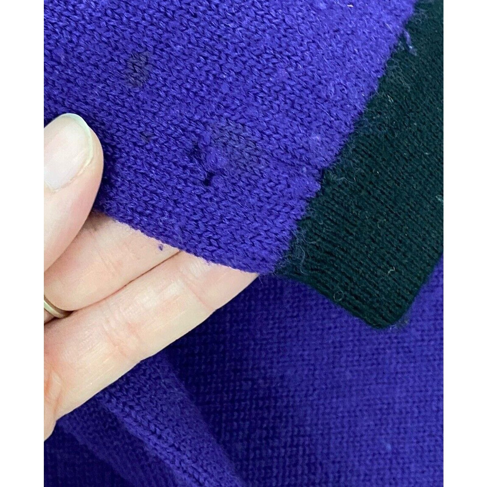 Sonia Rykiel VTG Sonia Rykiel Purple Black Bow Wool Long Sleeve Sweater Size S / US 4 / IT 40 - 7 Thumbnail