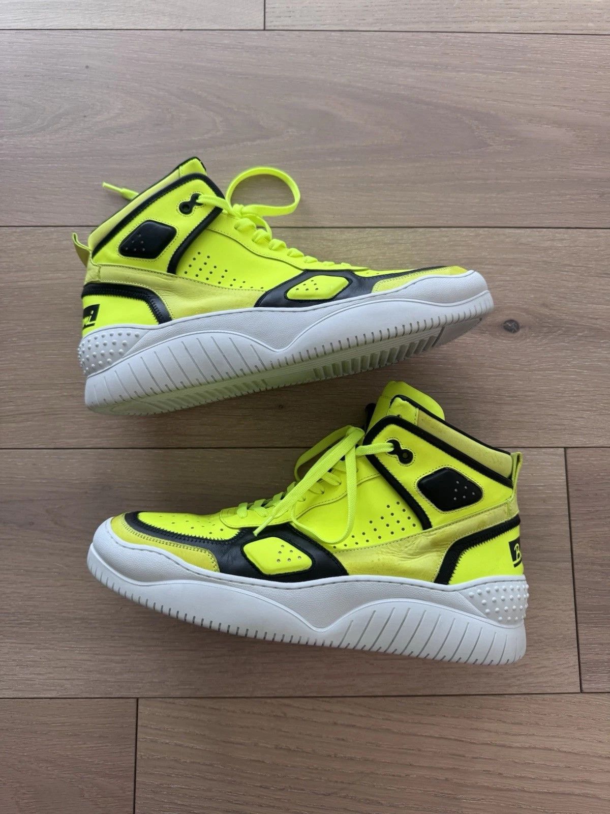 Buscemi Buscemi Mens Basket Neon Yellow High Top SneakerUS 11 Size US 11 / EU 44 - 1 Thumbnail