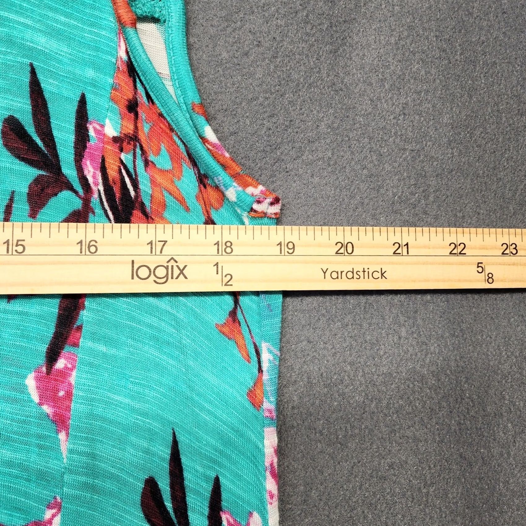 Vintage Cable & Gauge Tank Top Women XL Turquoise Floral Tropical Viscose Beach Coastal Size XL / US 12-14 / IT 48-50 - 4 Thumbnail