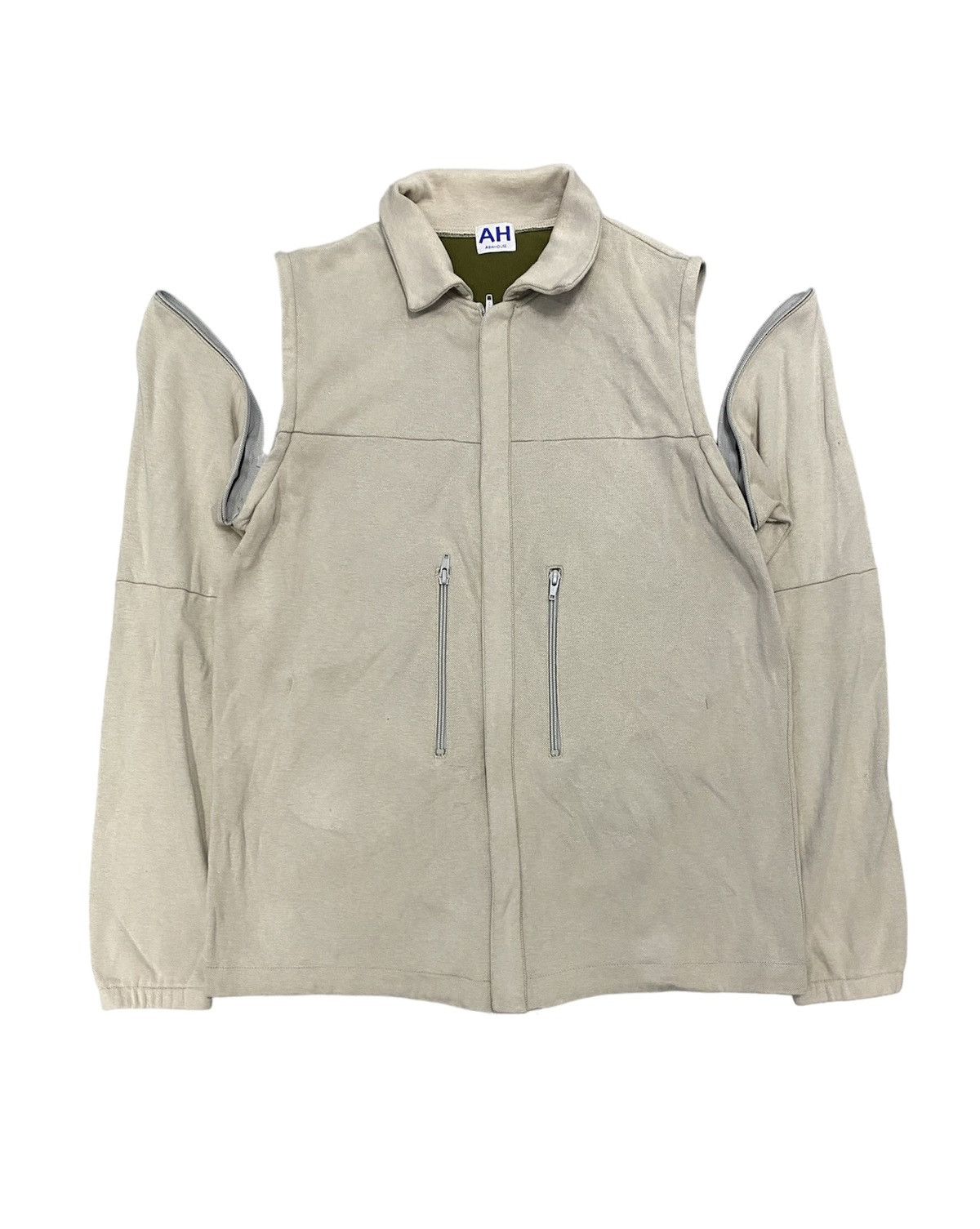 1990s ABAHOUSE Vertical Pocket removable sleeve Sweat
