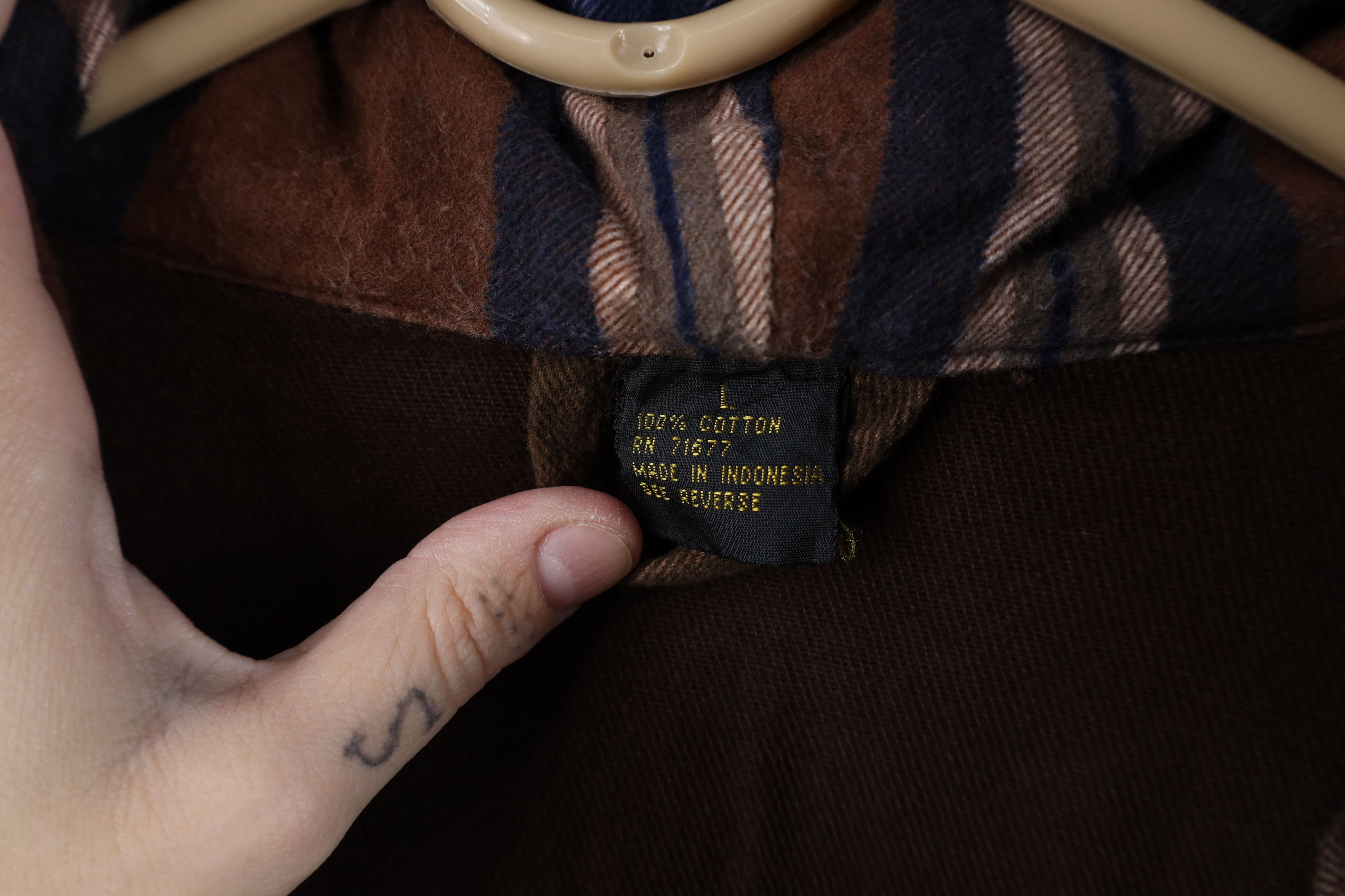 Vintage Vintage 90s Streetwear Fit Hooded Denim Trucker Jacket Brown Size US L / EU 52-54 / 3 - 9 Thumbnail