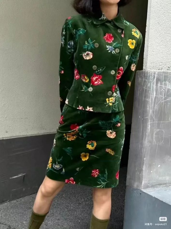Kenzo KENZO Silk velvet floral skirt Size 26" / US 2 / IT 38 - 8 Thumbnail