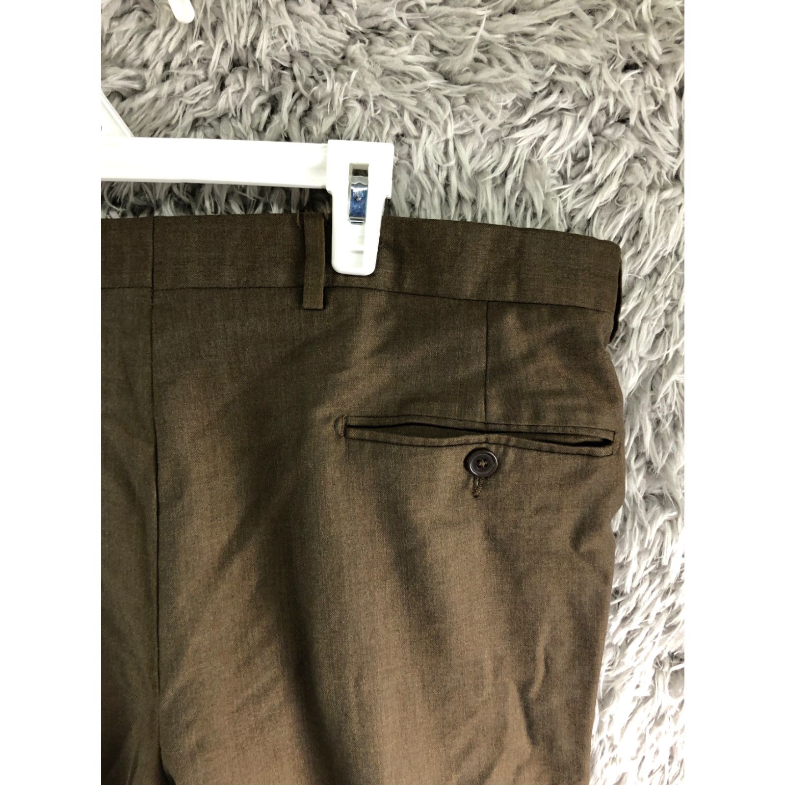 Vintage Santorelli Luxury Serge Mens Size 36 Brown Slack Dress Pants Mens Regular Straight Front Wool Belt Loops Wool Dress Pants Brown 36 Regular Mens Size US 36 / EU 52 - 6 Thumbnail