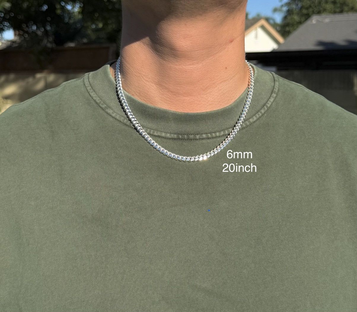 Sterling Silver Silver Miami Cuban Chain 20” Size ONE SIZE - 1 Thumbnail