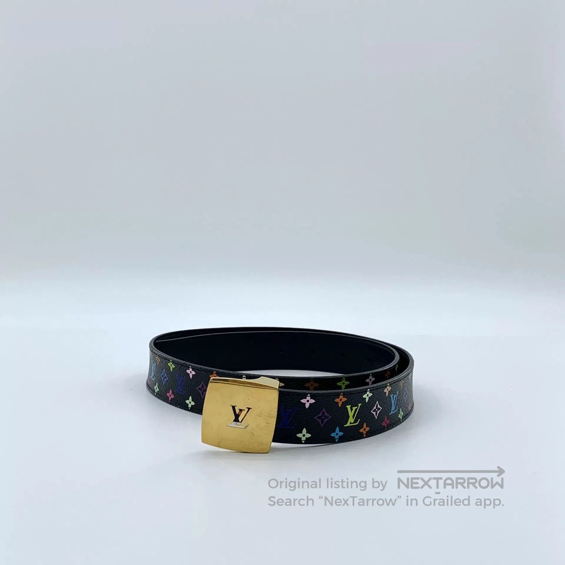 Louis Vuitton Louis Vuitton Black Multicolor Logo Belt. Size ONE SIZE - 2 Thumbnail