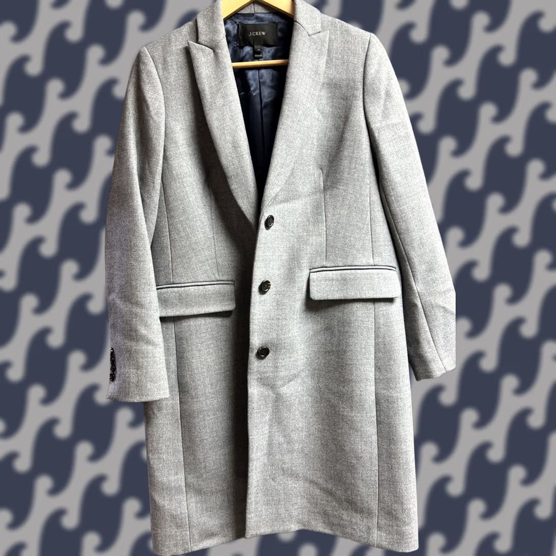 J.Crew J.CREW Wool Long Dress Coat Womens 14 Gray Topcoat 36in Pit/length 19in Size XL / US 12-14 / IT 48-50 - 1 Thumbnail