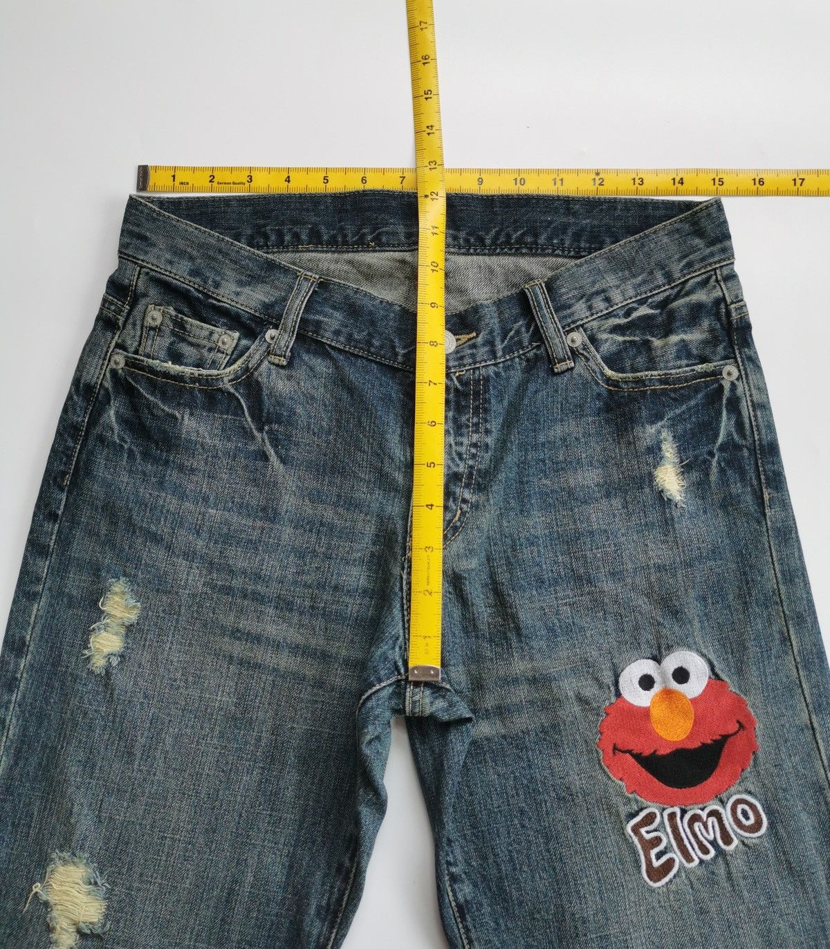 Vintage Vintage Y2K Elmo Sesame Street Denim Jeans Size US 30 / EU 46 - 8 Thumbnail