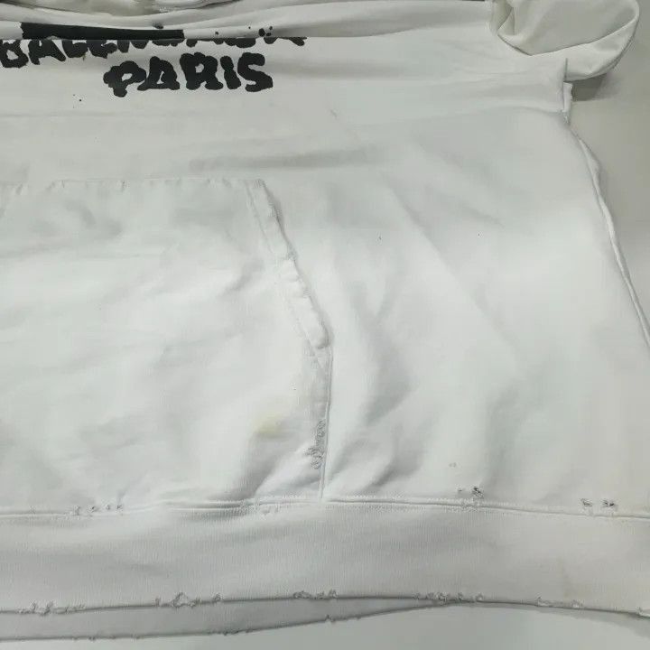 Other Balenciaga Balenciaga White Graphic Hoodie for Men -2507 Size US XL / EU 56 / 4 - 2 Thumbnail