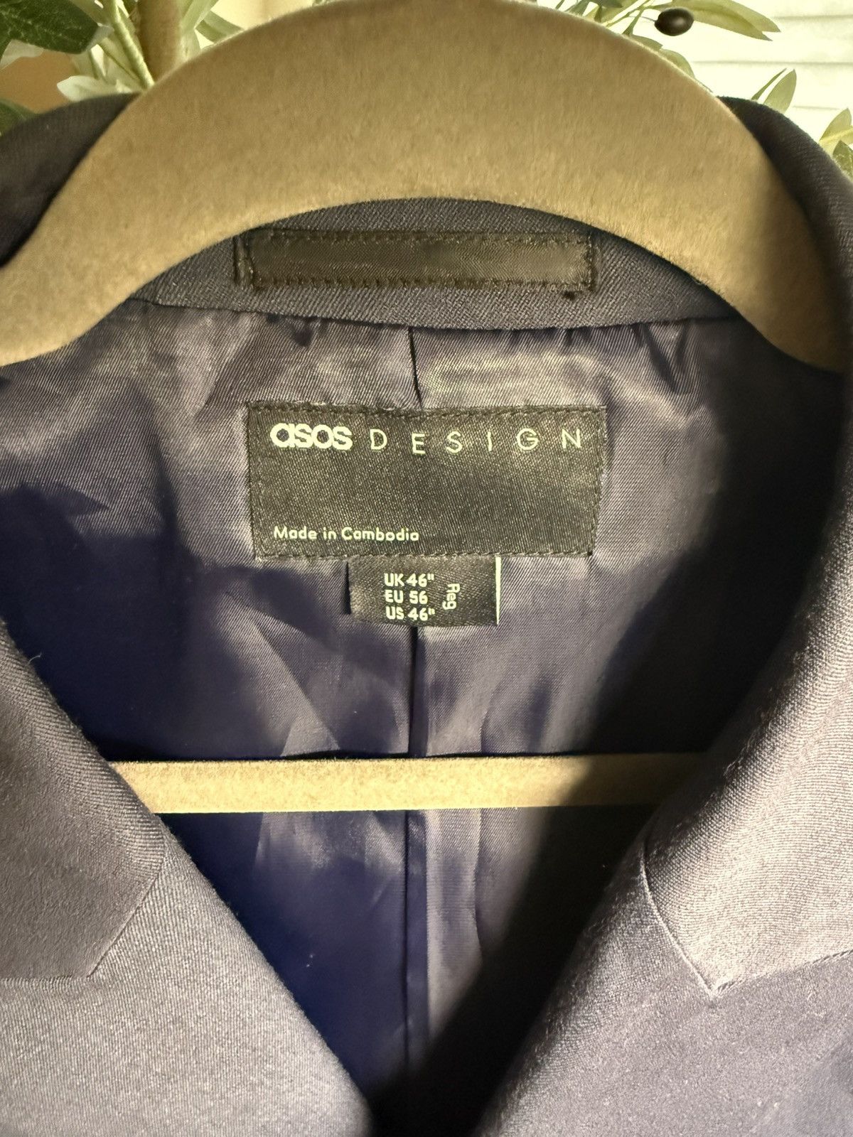 Asos Asos Design men double breasted navy blazer Size 46R - 2 Thumbnail