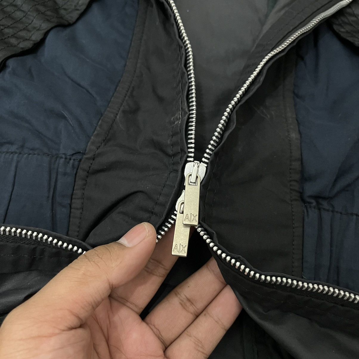 Armani Exchange Armani Exchange - Peplum Jacket Black Navy Hidden Hoodie Size US M / EU 48-50 / 2 - 10 Thumbnail