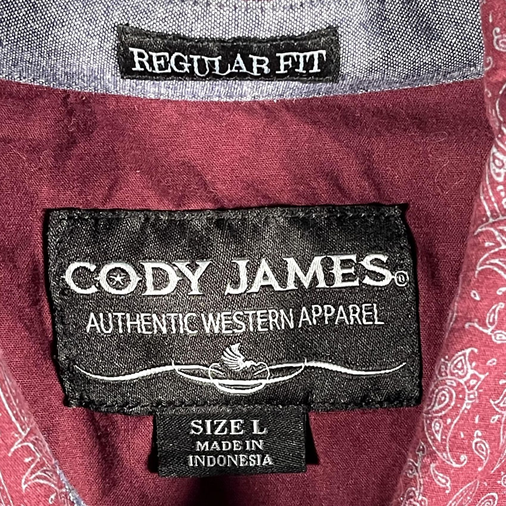 Cody James Cody James Shirt Mens L Red Paisley Western Button-Up Long Sleeve Cowboy Size US L / EU 52-54 / 3 - 4 Thumbnail