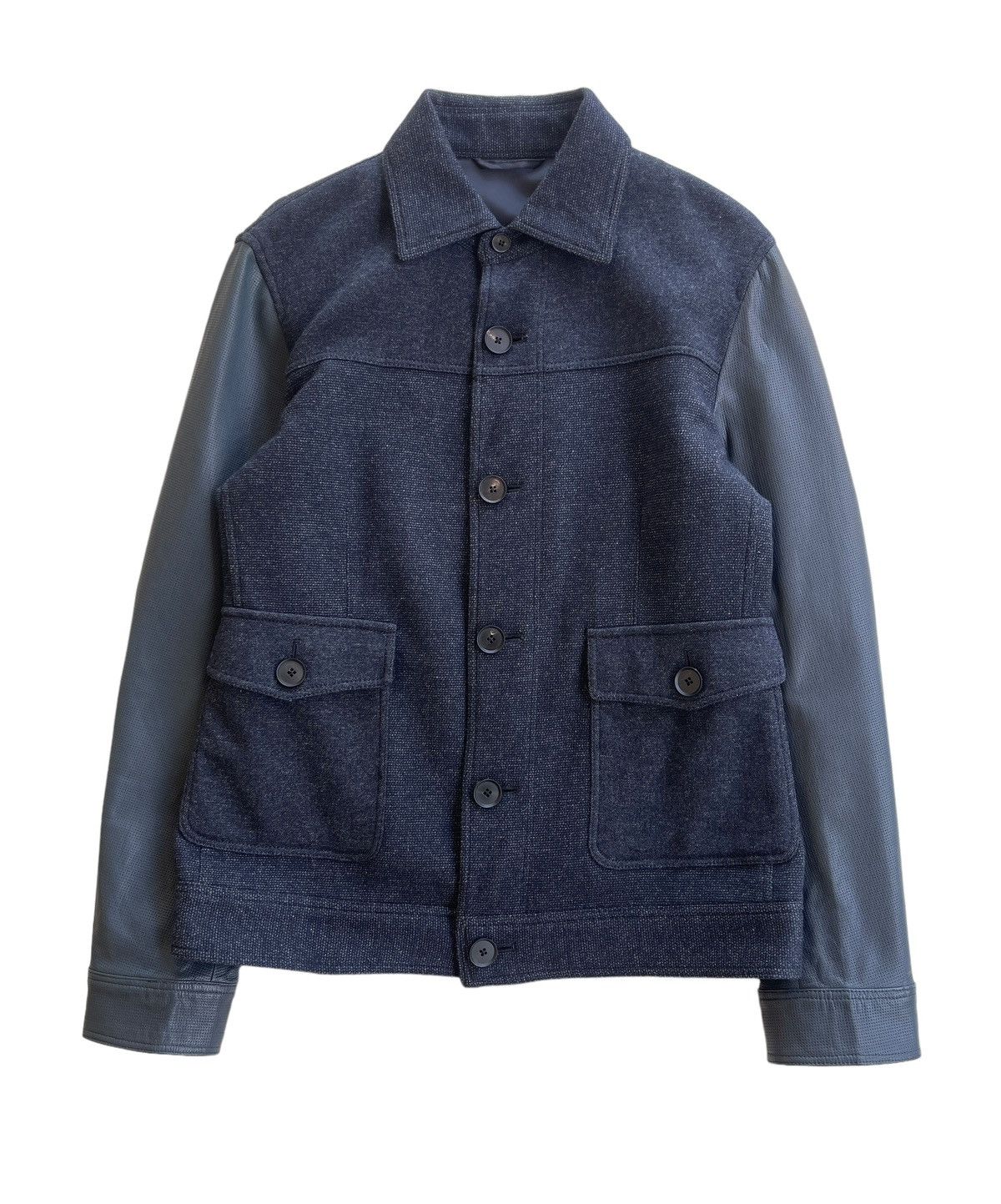 JOSEPH HOMME Joseph Homme Wool / Goatskin Leather Sleeve Jacket Size US S / EU 44-46 / 1 - 7 Thumbnail