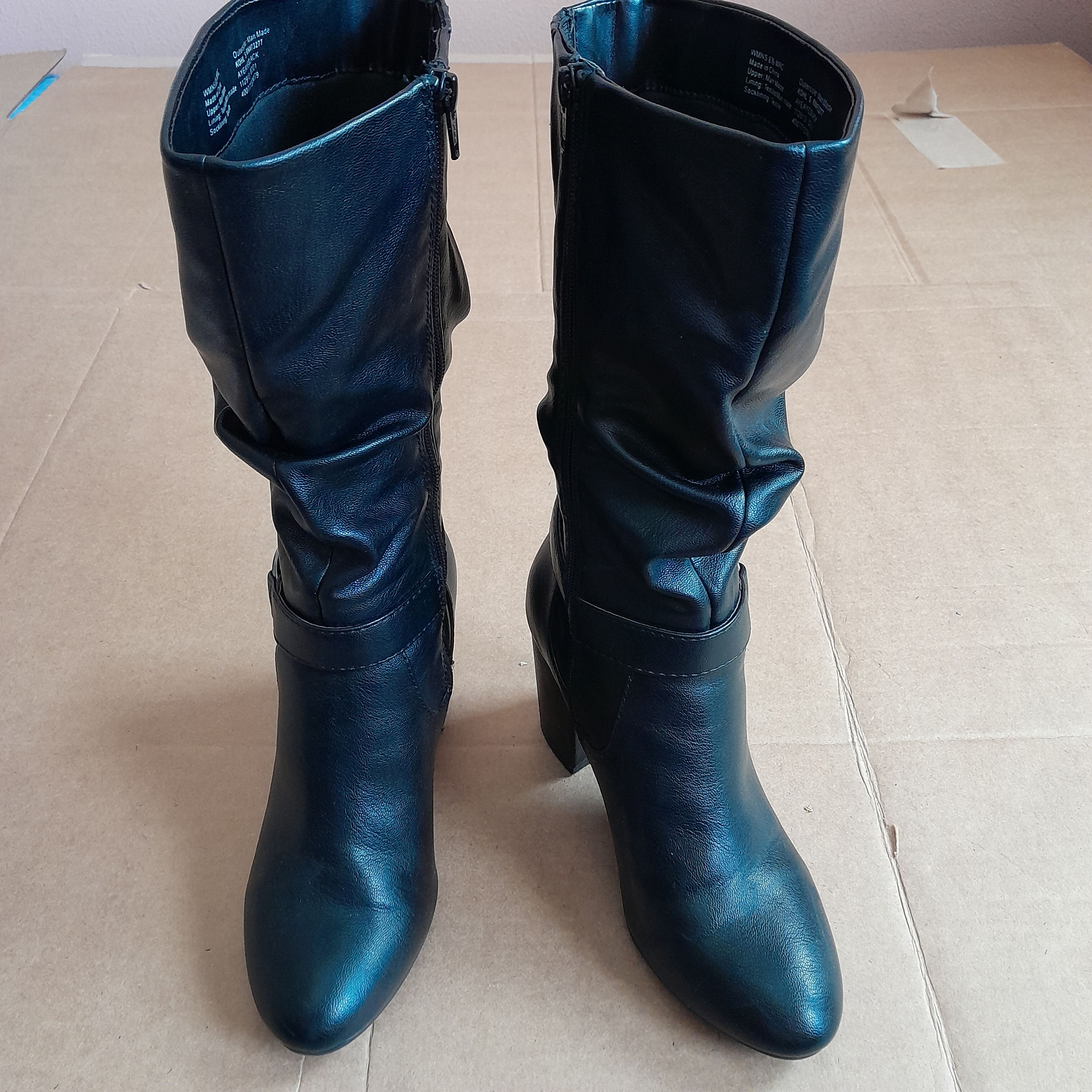 Kohl's Kohls Boots Black Faux Leather Mid-Calf Size 8.5M Size US 8.5 / IT 38.5 - 1 Thumbnail