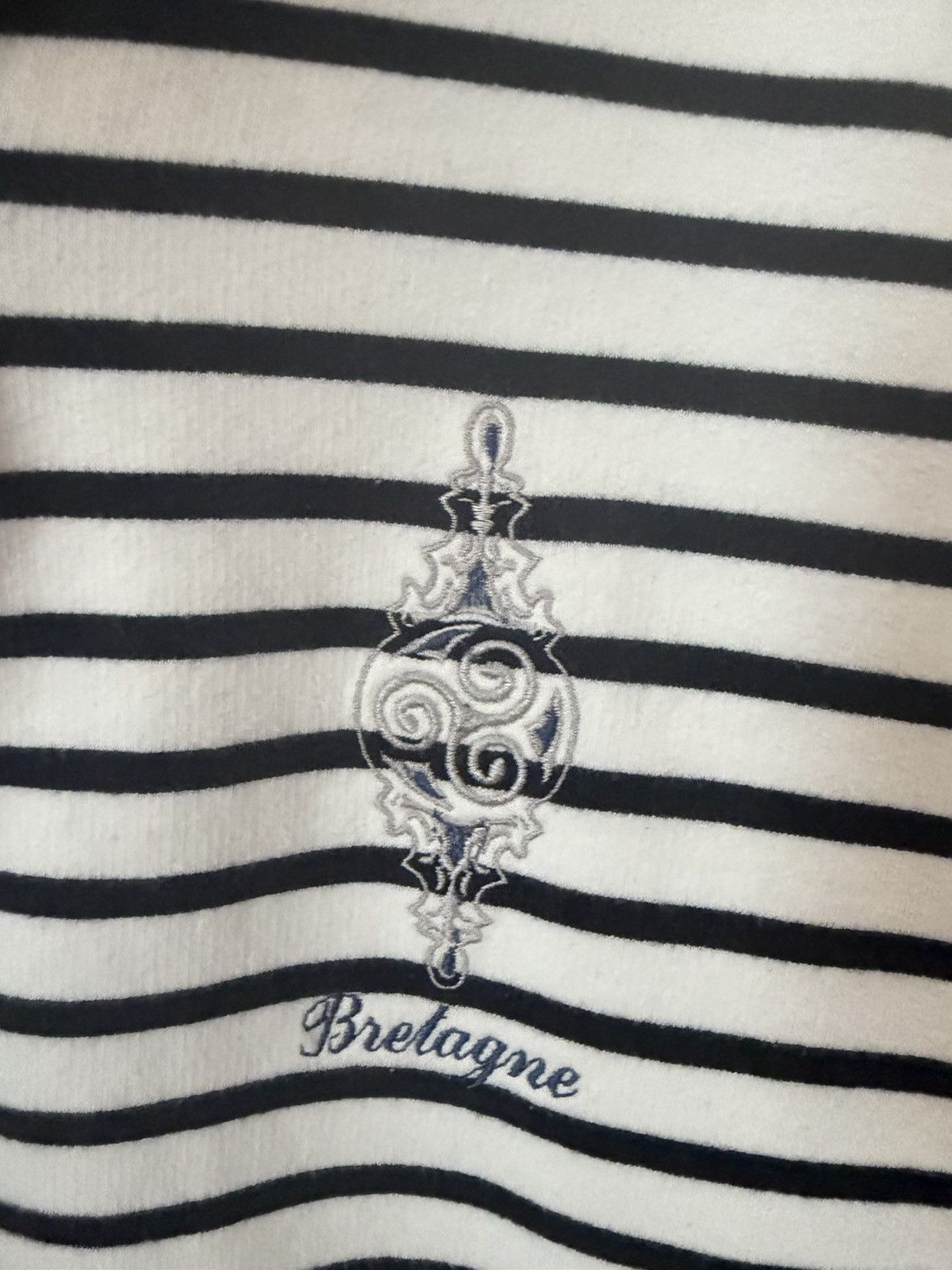 Other Vintage Bretagne Sailor Quarter-Zip –French Striped Pullover Size US S / EU 44-46 / 1 - 3 Thumbnail
