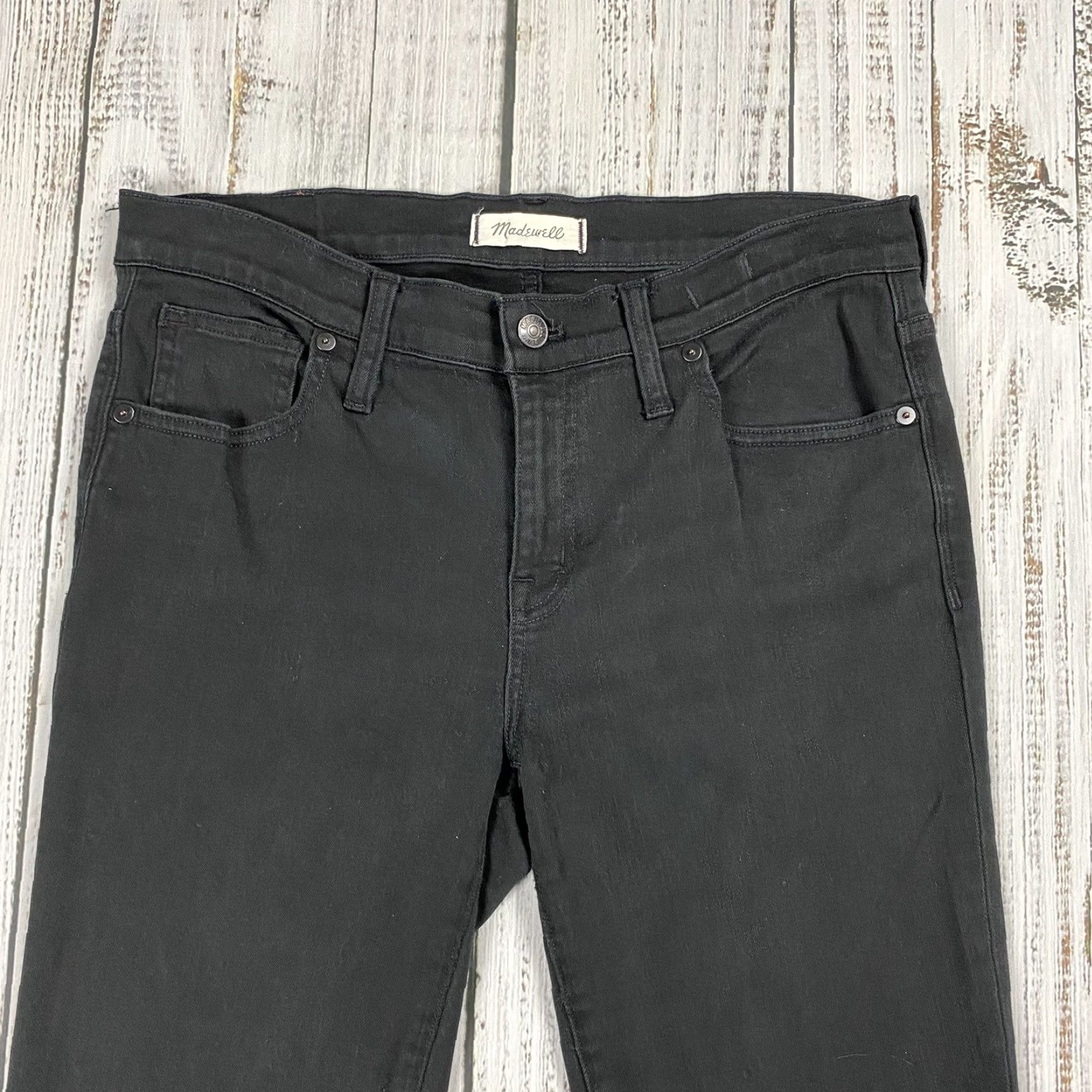 Madewell MADEWELL High Rise Black Skinny Jeans Size 30T Womens 8" Denim Stretch Classic Size 30" / US 8 / IT 44 - 2 Thumbnail