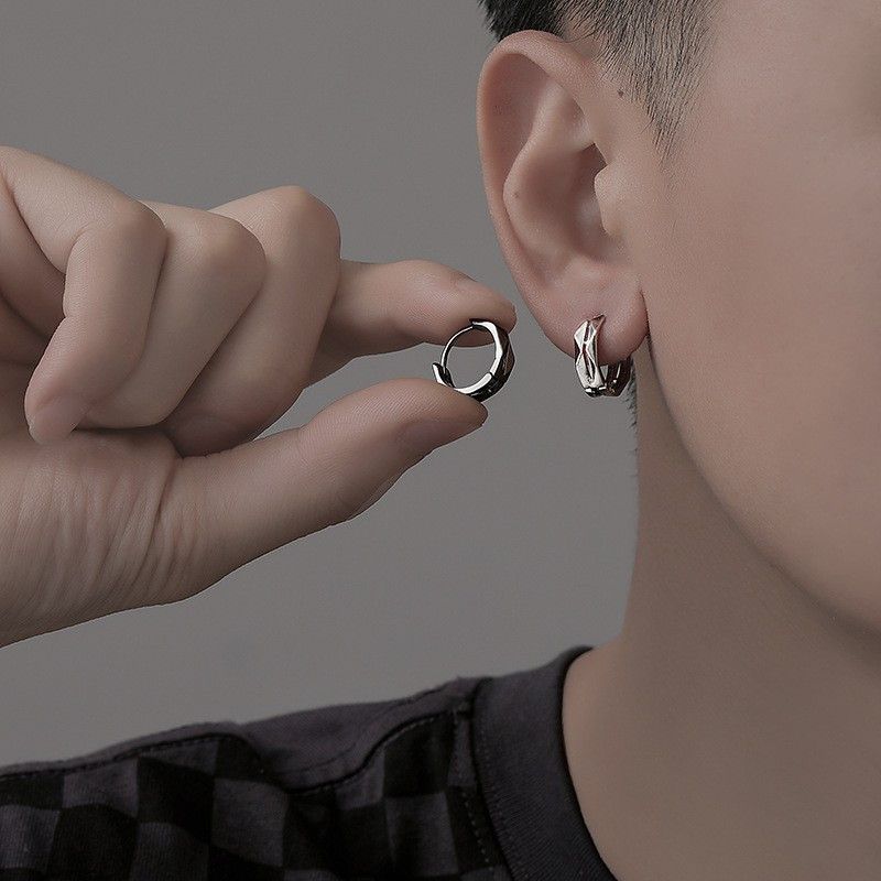 Jewelry Hip-hop Earrings One Pairs Chrome Jewelry Size ONE SIZE - 1 Thumbnail