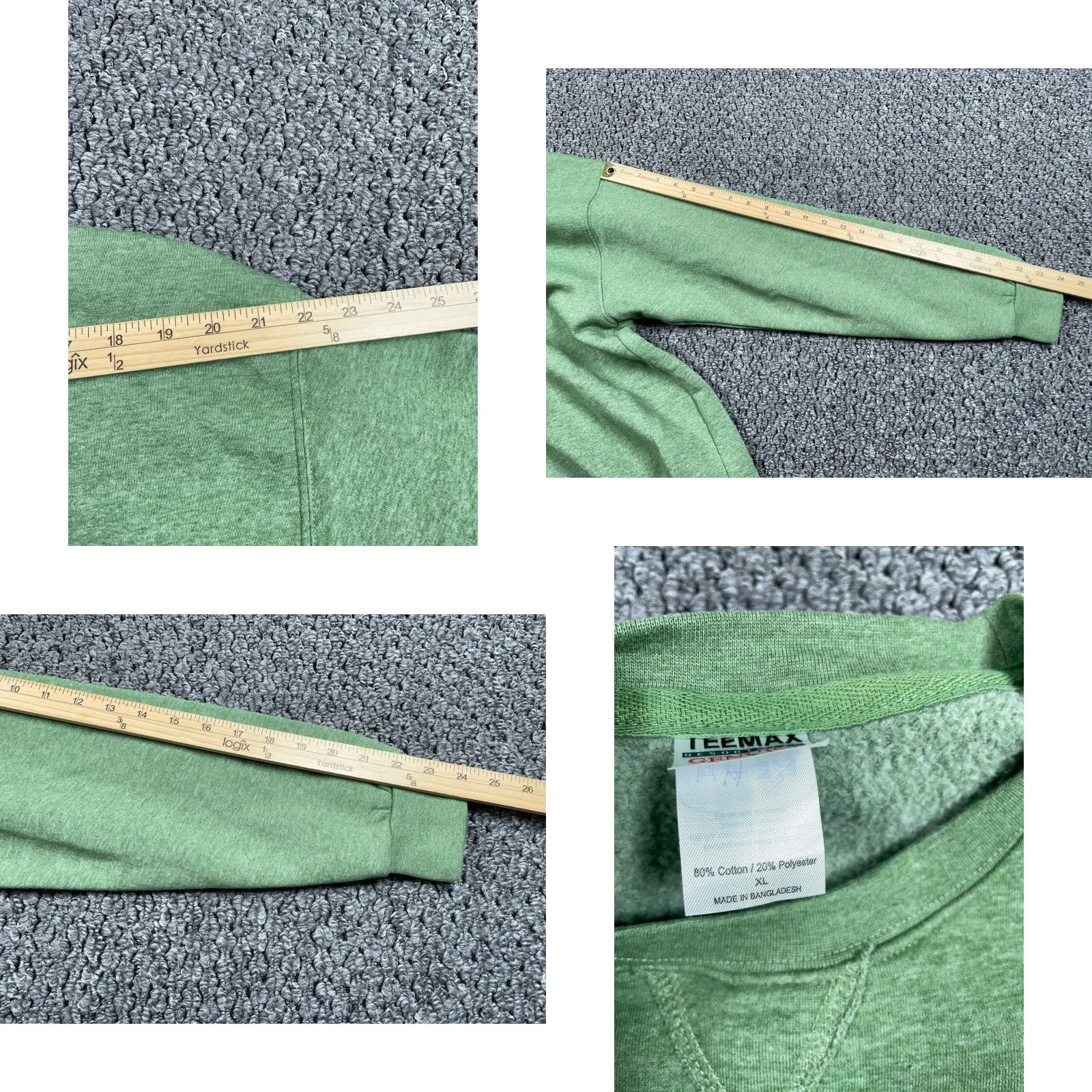 Vintage Vintage Retro Music Embroidered Sweatshirt Adult XL Marled Green Crewneck Size US XL / EU 56 / 4 - 8 Thumbnail