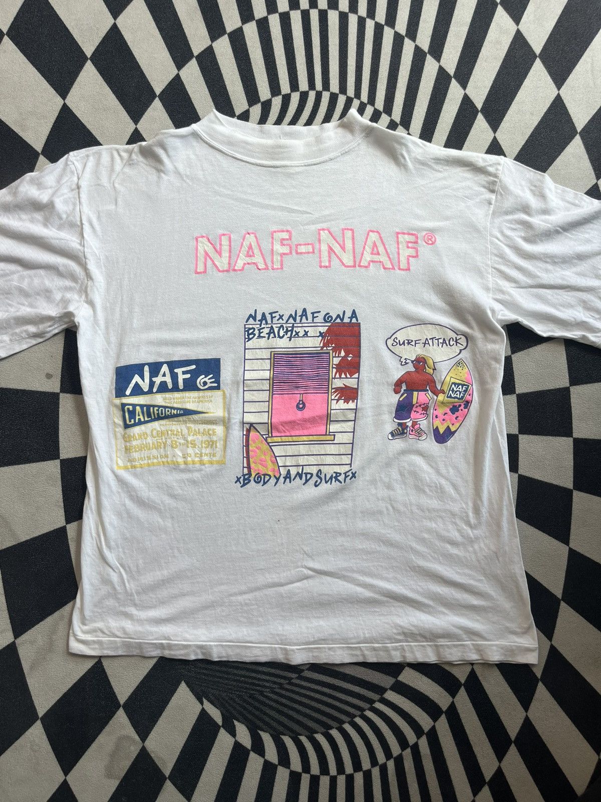 Arts & Science Vintage NAF-NAF Surf Attack Brand 90’s Tshirt Size US L / EU 52-54 / 3 - 3 Thumbnail