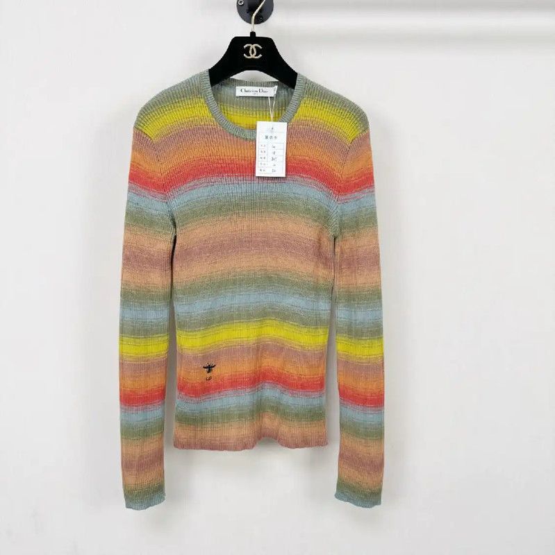 Dior Dior Women's Multicolored Wool Long Sleeve Sweater 0089 Size S / US 4 / IT 40 - 1 Thumbnail