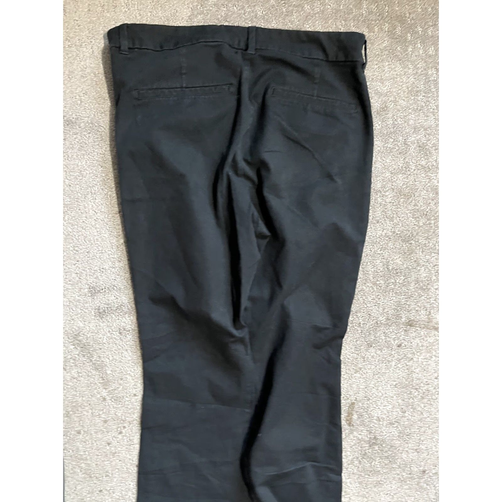 Old Navy Old Navy Pants Womens 12 Black High Rise Pixie Flare Stretch Chino Work Slacks Size 34" / US 12 / IT 48 - 4 Thumbnail