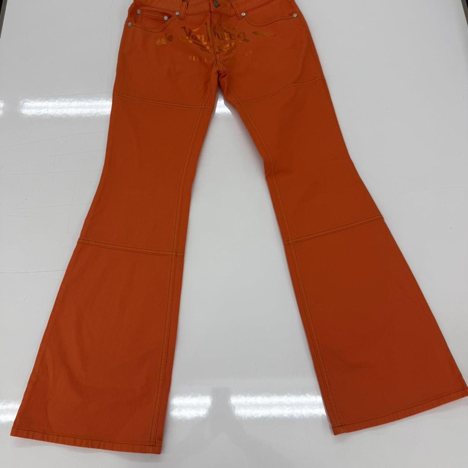 Von Dutch Von Dutch Orange Flare Jeans Size 30x34 Logo Print Size US 30 / EU 46 - 1 Thumbnail