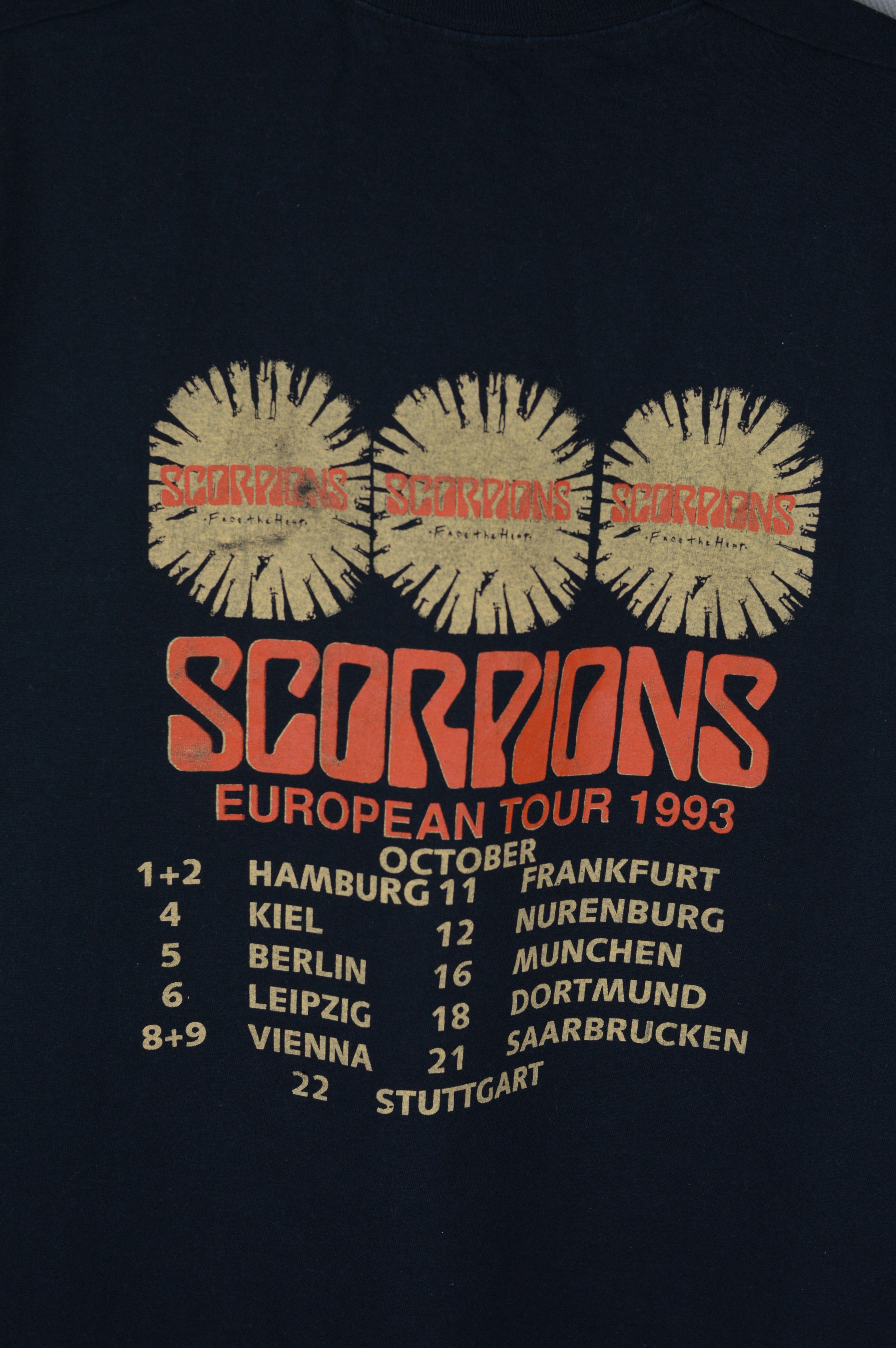 Vintage Vintage Scorpions European Tour 1993 t shirt Size US XL / EU 56 / 4 - 5 Thumbnail