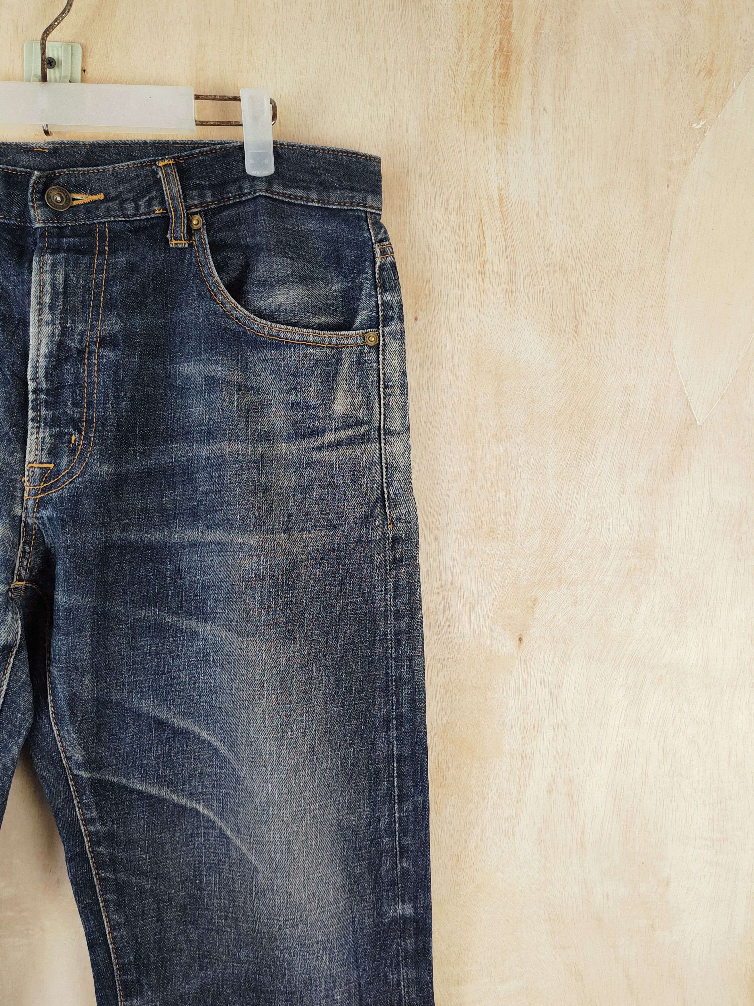 Japanese Brand Japanese Brand Blue Black Distressed Ripped Jeans #S2654 Size US 34 / EU 50 - 5 Thumbnail