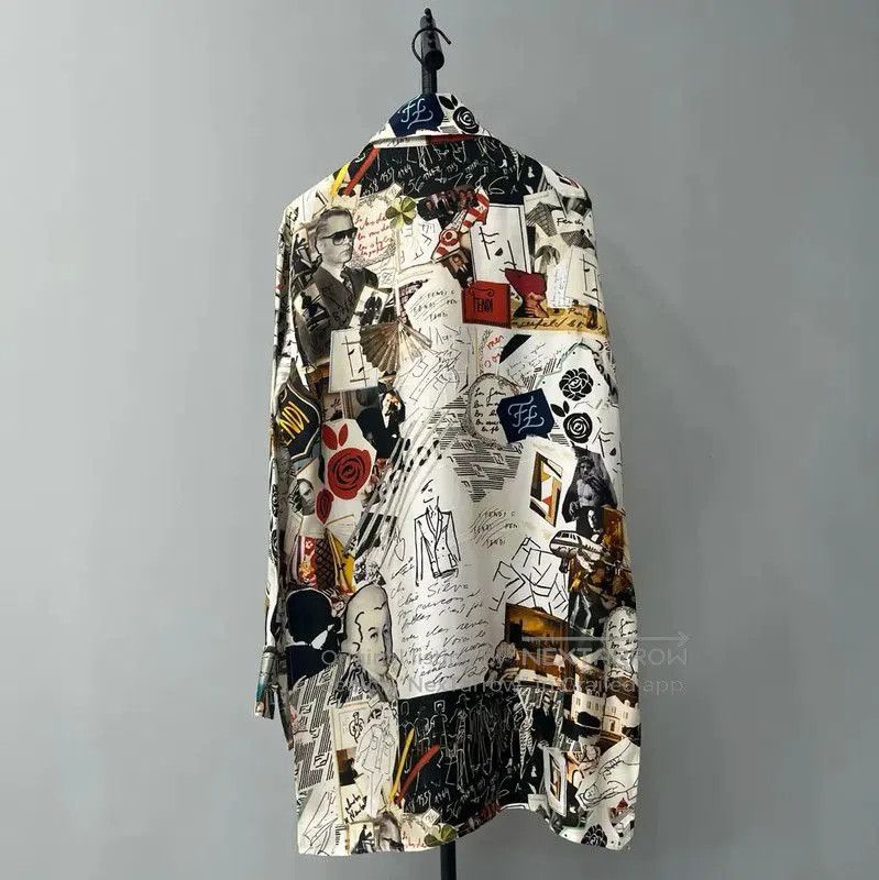 Fendi Fendi Multicolor Silk Long Sleeve Shirt . Size US XS / EU 42 / 0 - 2 Thumbnail