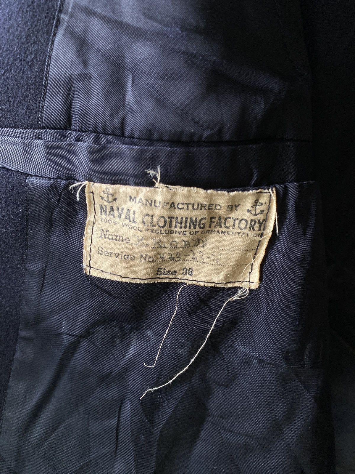 Naval Clothing Factory × Vintage WWII 40s/50s Naval Clothing Factory Heavy Coat Military Size US M / EU 48-50 / 2 - 13 Thumbnail