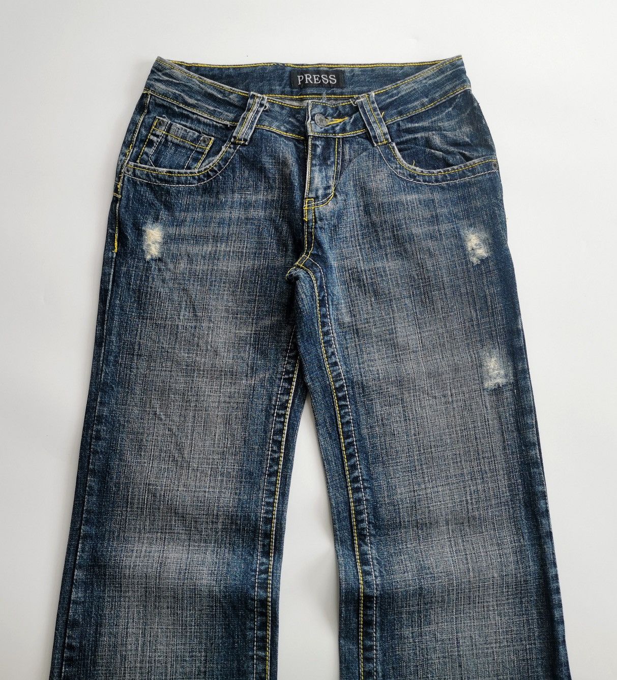 Japanese Brand Flared Bootcut Press Japan Distressed Jeans Size US 28 / EU 44 - 2 Thumbnail
