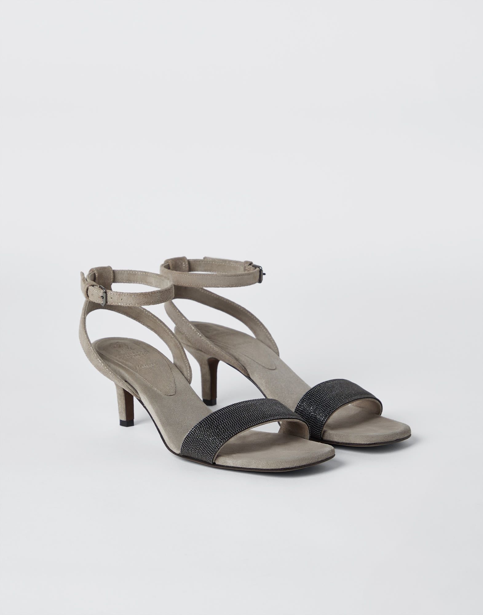 Brunello Cucinelli o1la1rc1a0425 Sandals With Heels in Grey Size US 5 / IT 35 - 1 Thumbnail