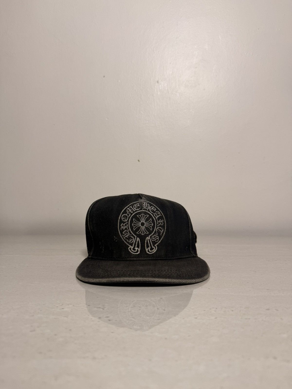 Chrome Hearts chrome hearts horseshoe denim trucker hat | Grailed