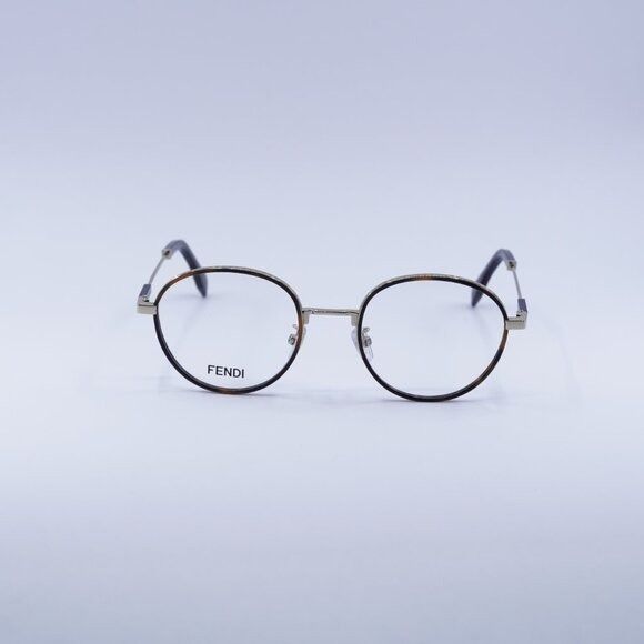 Fendi Fendi FE50052U 032 Eyeglasses Havana/Gold 51mm Round Frame Size ONE SIZE - 3 Thumbnail