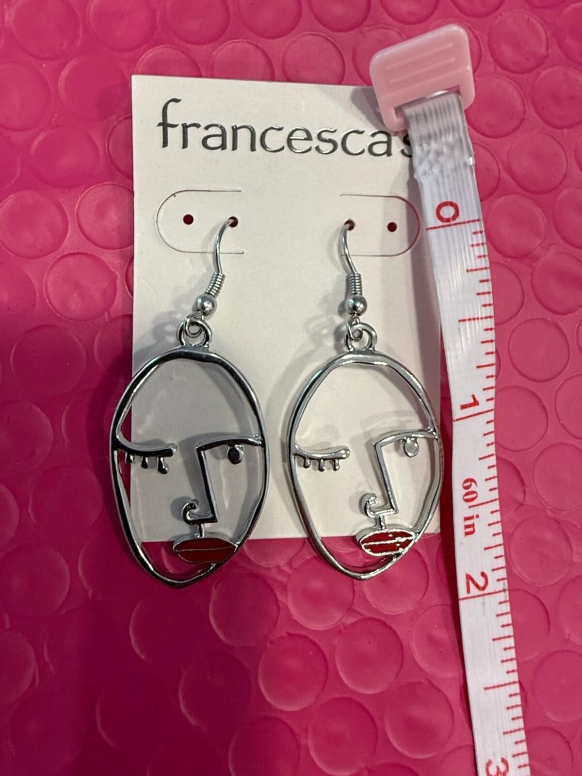 Other Francesca’s earrings silver tone winking face red lipstick Size ONE SIZE - 5 Thumbnail