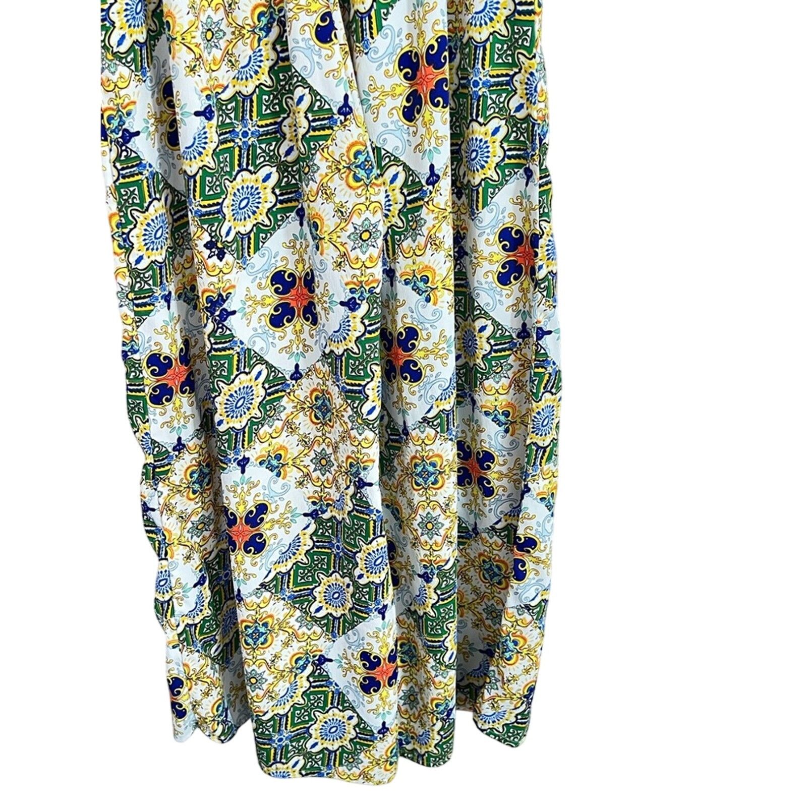 River Island Women’s River Island Paisley Green Wide Leg Trousers Medium Size 28" / US 6 / IT 42 - 6 Thumbnail