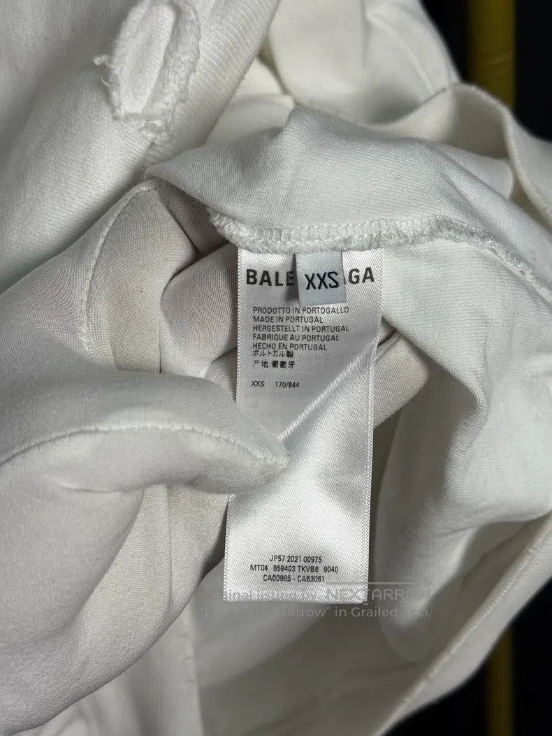 Balenciaga Balenciaga White Oversized Distressed Hoodie Size US XXS / EU 40 - 3 Thumbnail