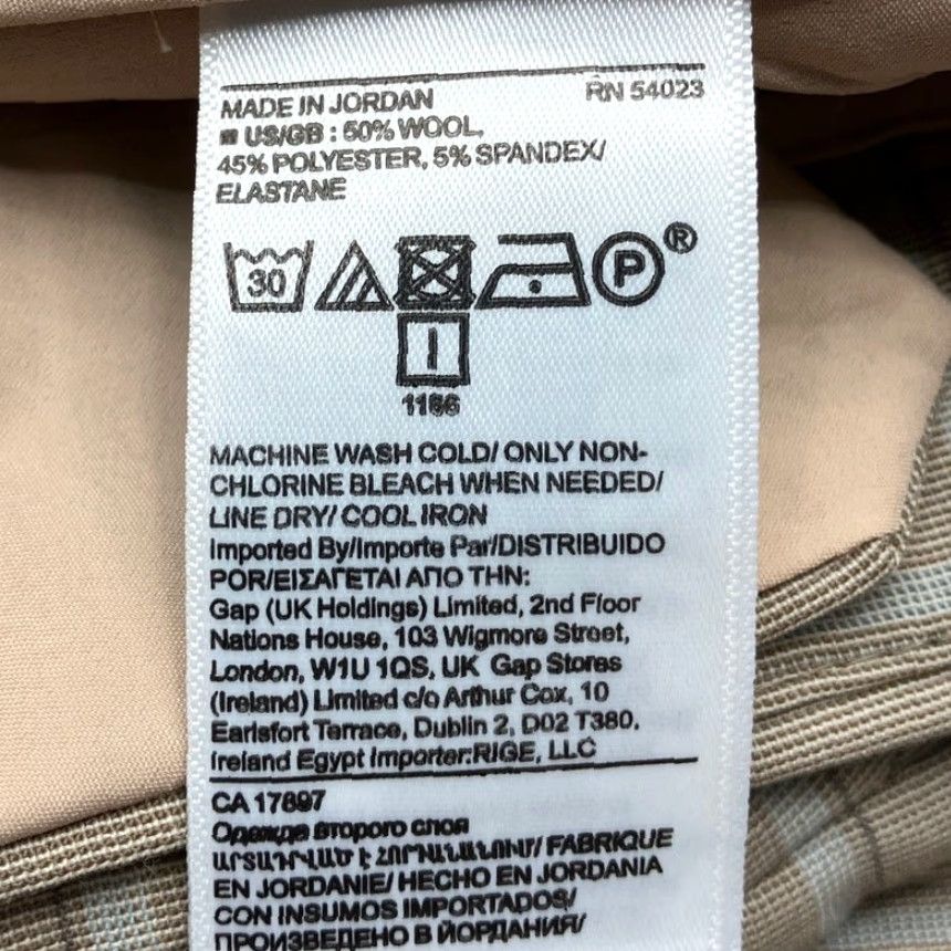 Banana Republic Banana Republic Pants Womens Tan Blue Plaid Ryan Lined Wool Blend Stretch 6 Size 24" / US 00 / IT 34 - 6 Thumbnail