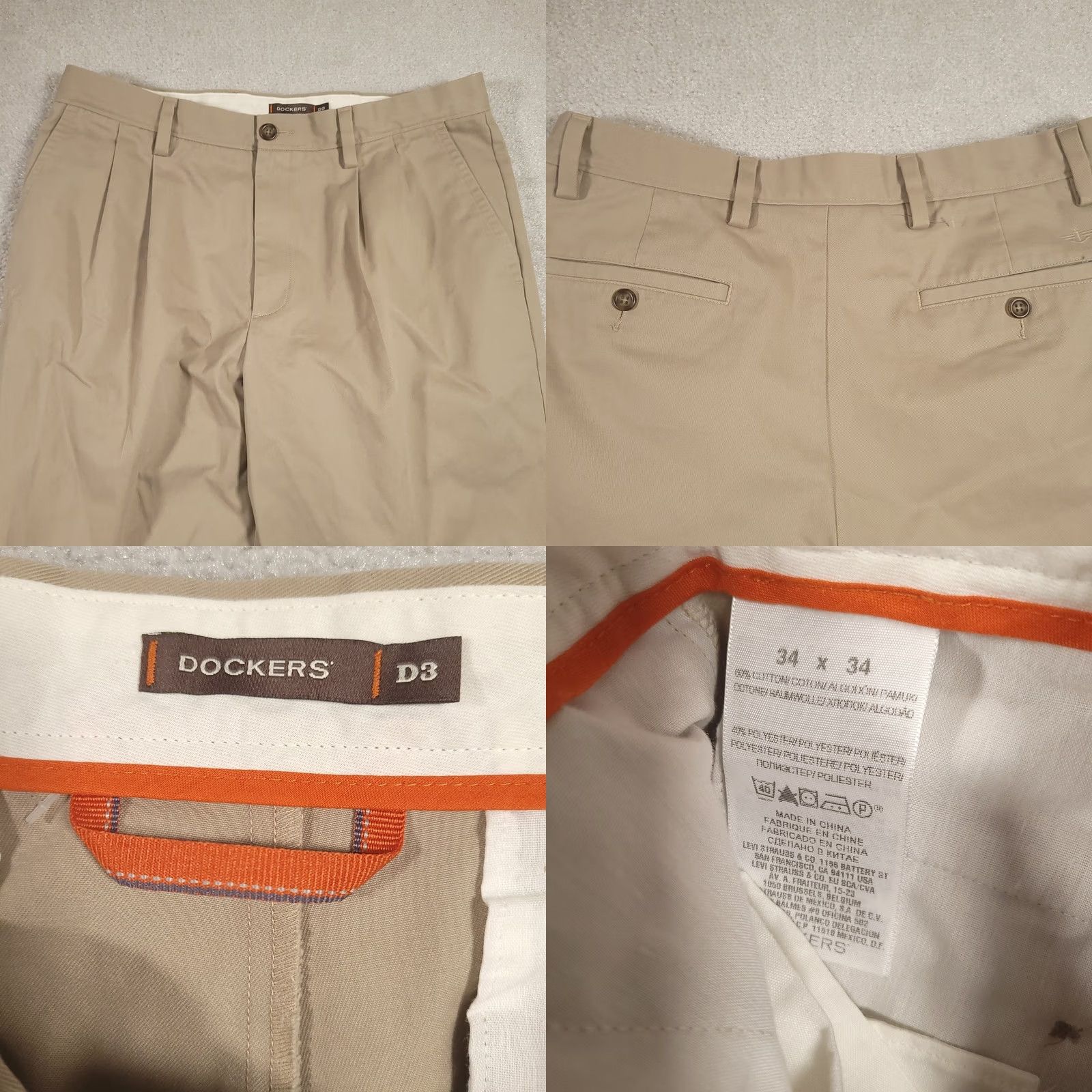 Dockers DOCKERS Pants Mens 34x34 Khaki D3 Straight Leg Chino Shirt? Size US 34 / EU 50 - 8 Thumbnail